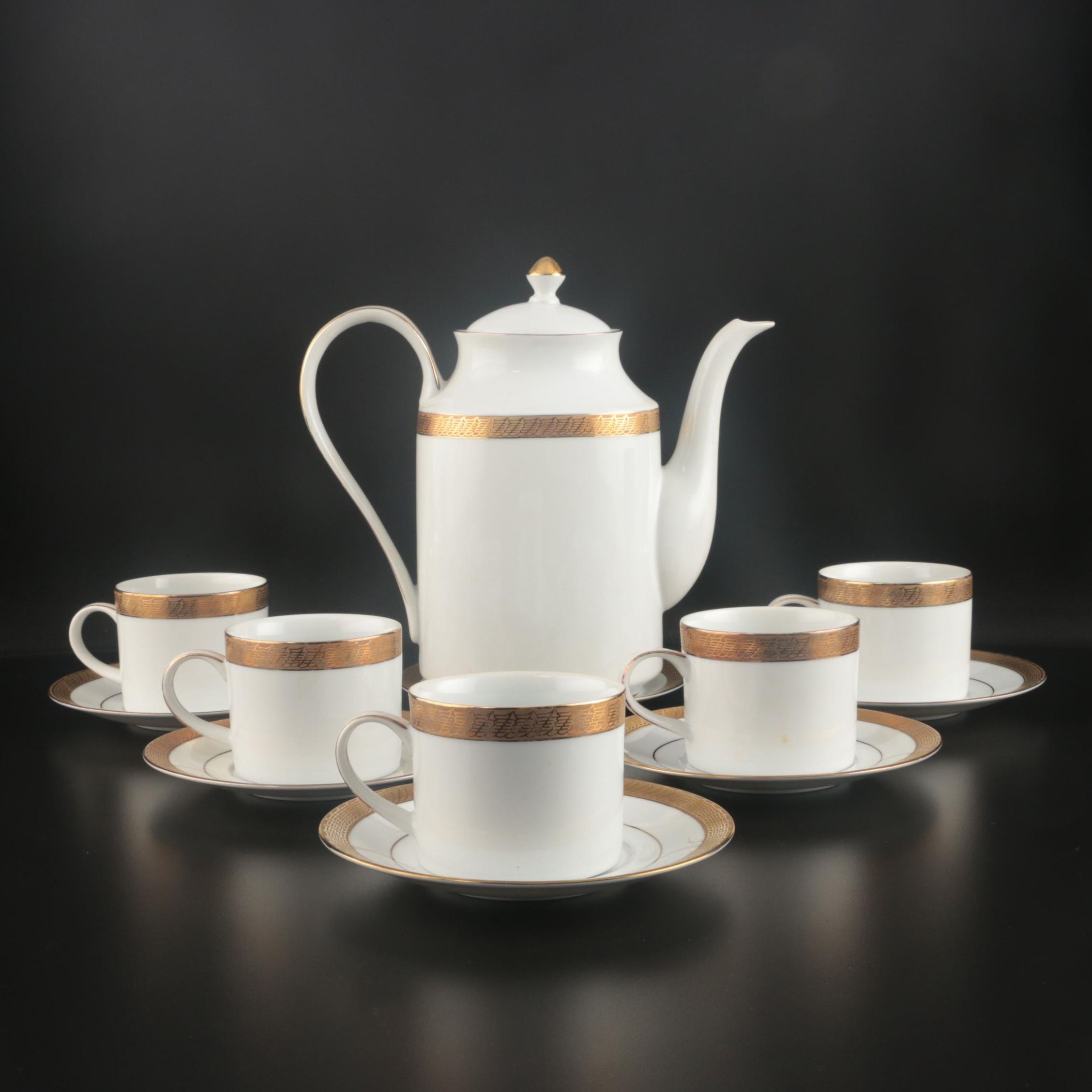 Centurion Collection "Pure Gold" Porcelain Coffee Set, Late 20th Century