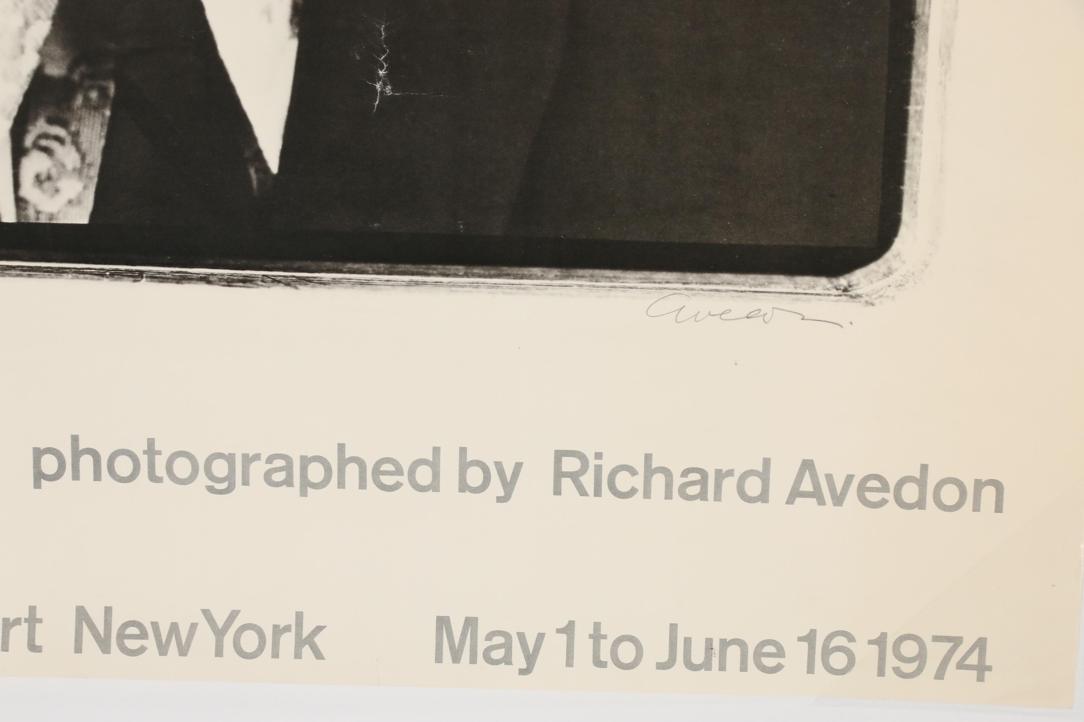 Signed Exhibition Poster for Richard Avedon, Museum of Modern Art, 1974