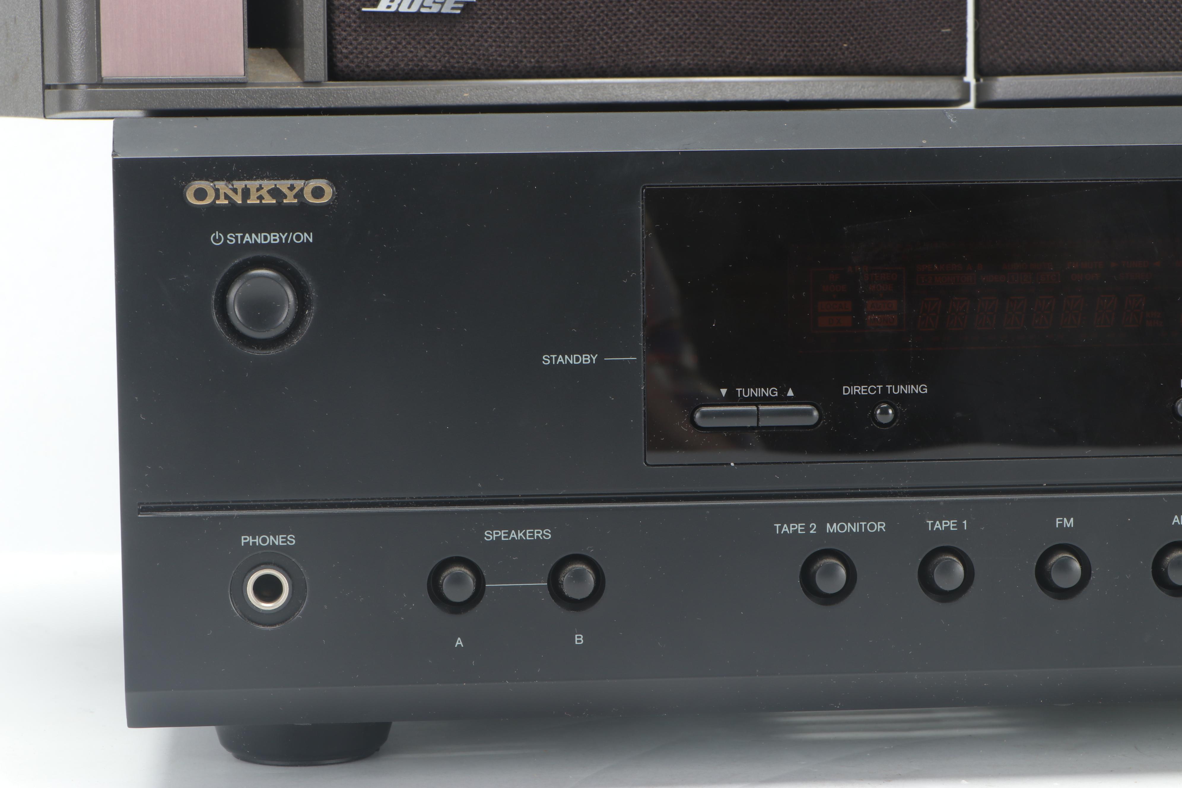 Onkyo TX-8011 Stereo Receiver with Bose Model 141 Speakers