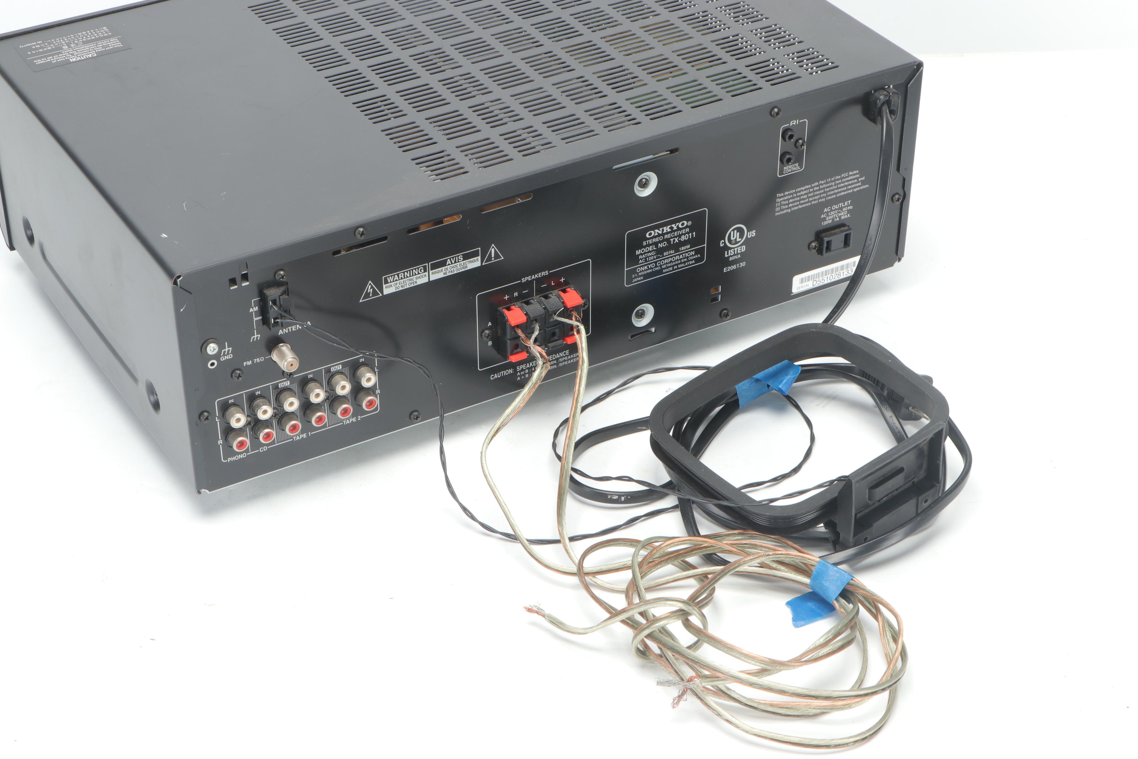 Onkyo TX-8011 Stereo Receiver with Bose Model 141 Speakers