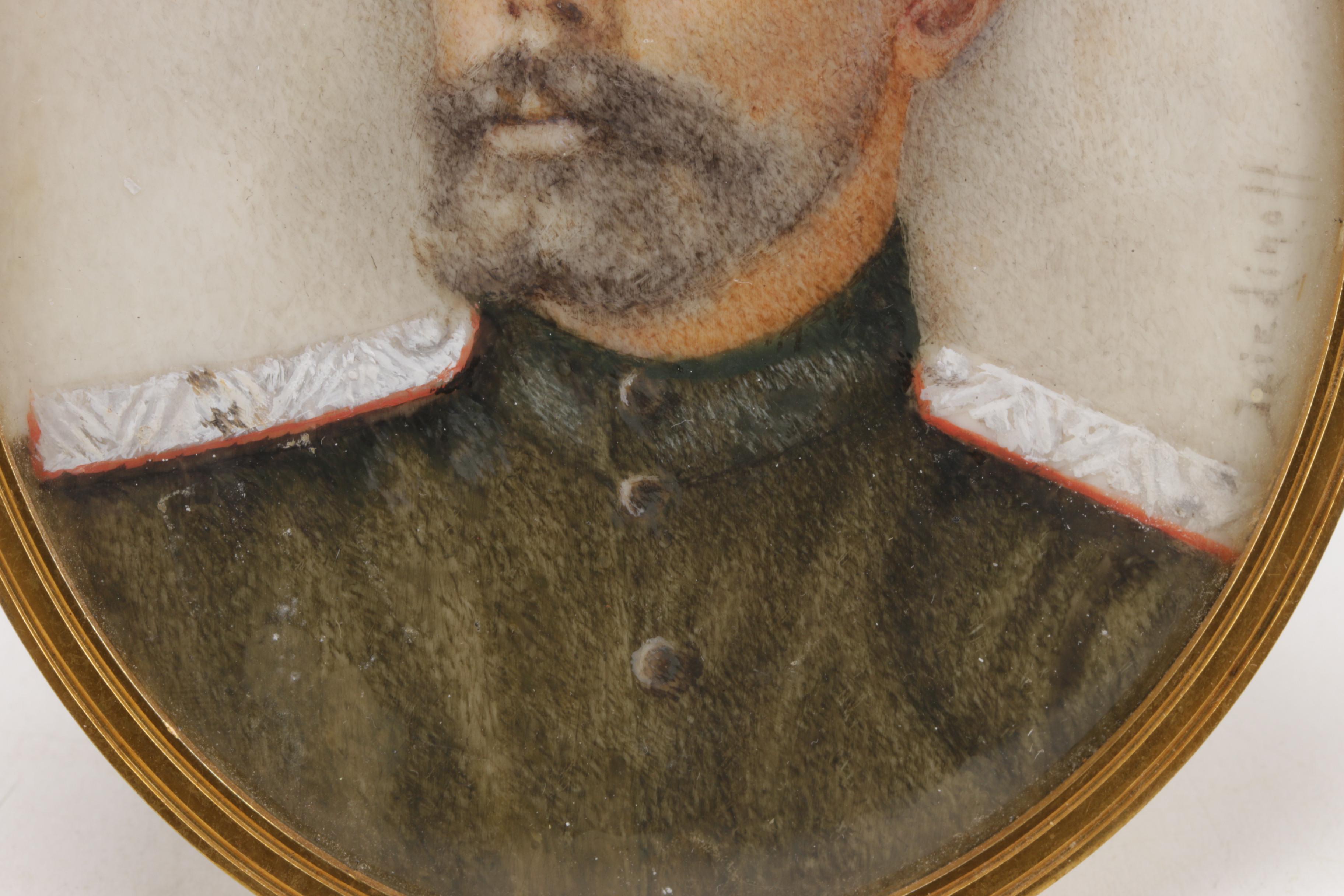 George Dondoukoff-Iziedinoff Miniature Portrait of Russian Military Leader