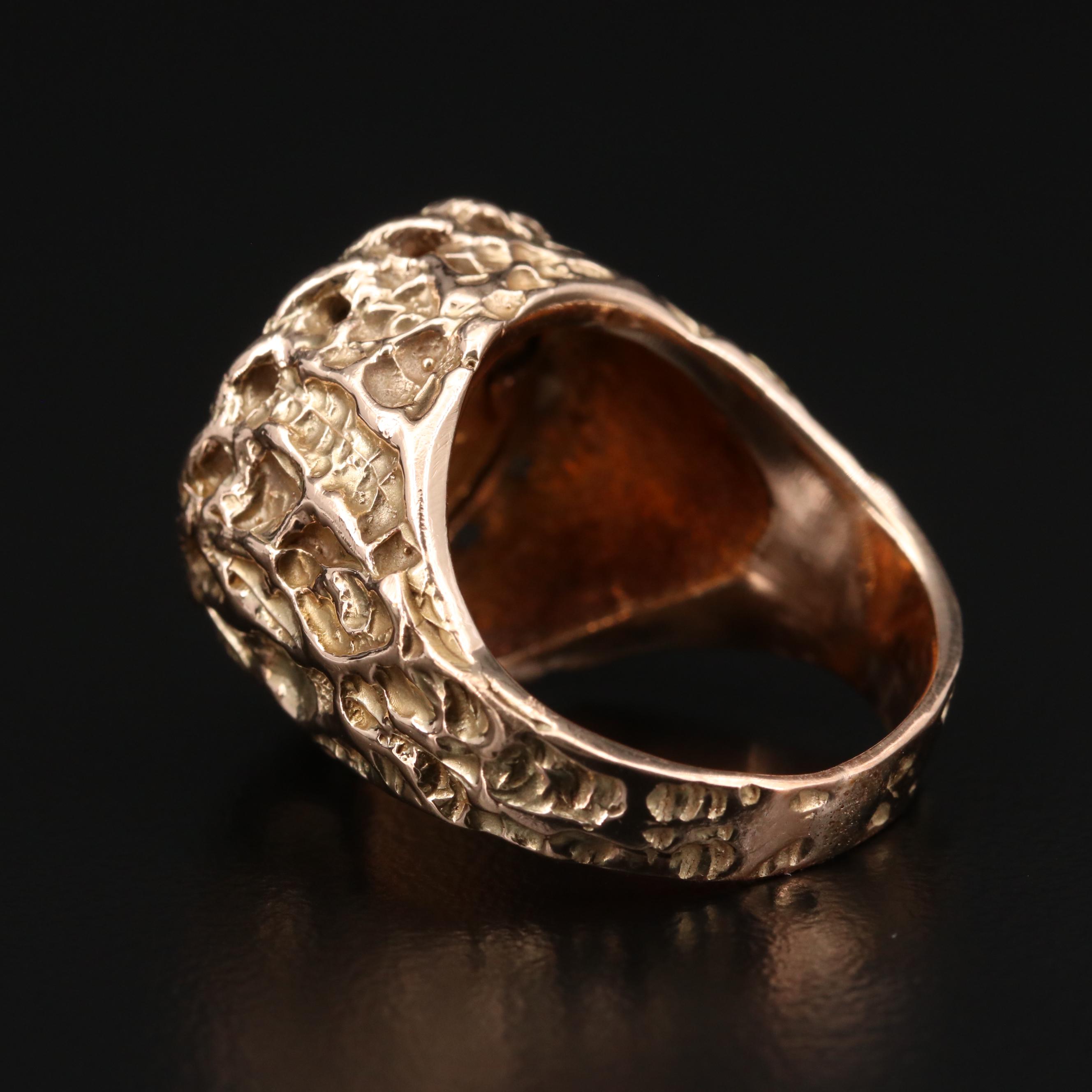 14K Yellow Gold Ring with 1945 Mexican Dos Pesos Gold Coin