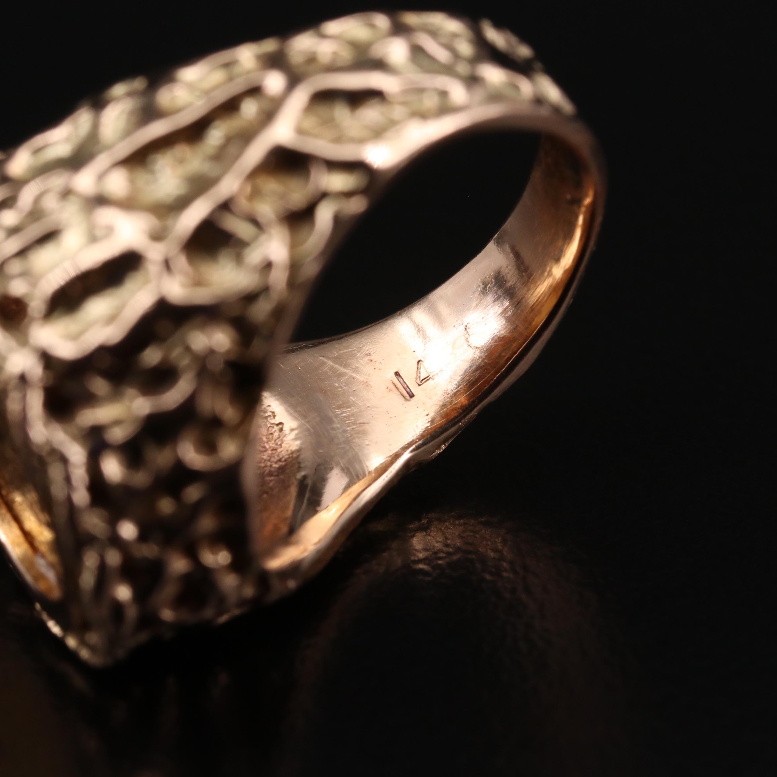 14K Yellow Gold Ring with 1945 Mexican Dos Pesos Gold Coin