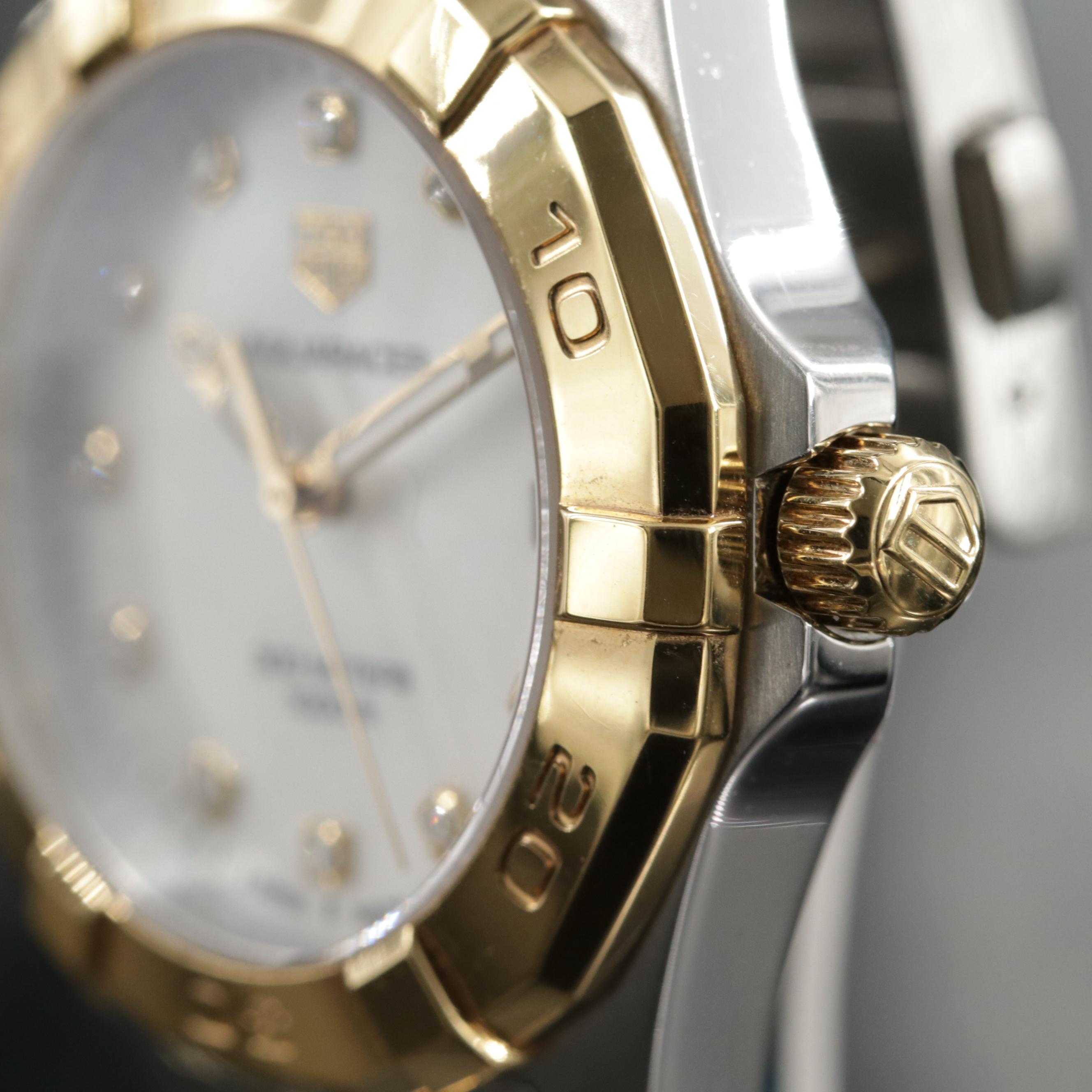 TAG Heuer Aquaracer 300M Two Tone Stainless Steel and Diamond Quartz Watch