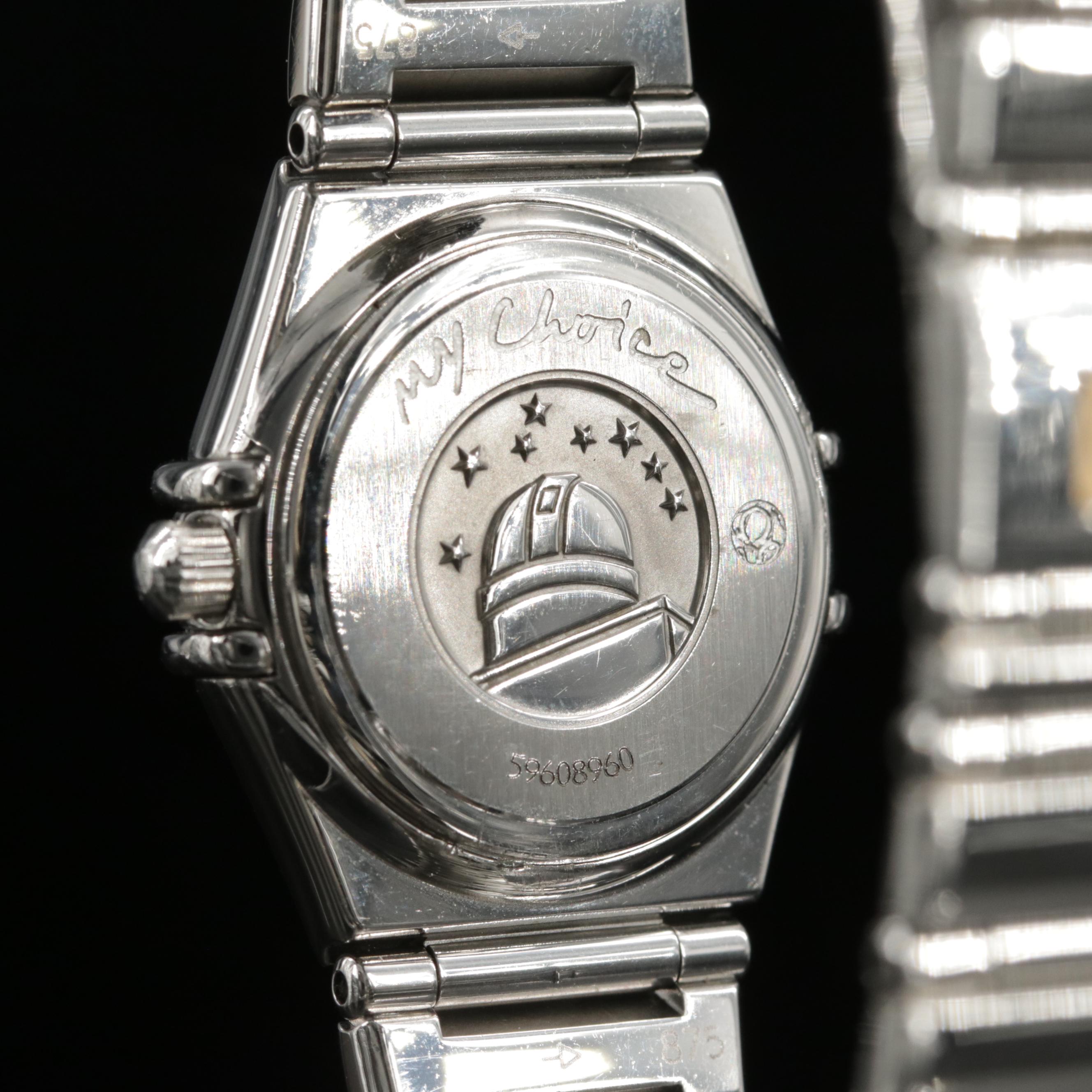 Omega Constellation Stainless Steel And Diamond Bezel Watch