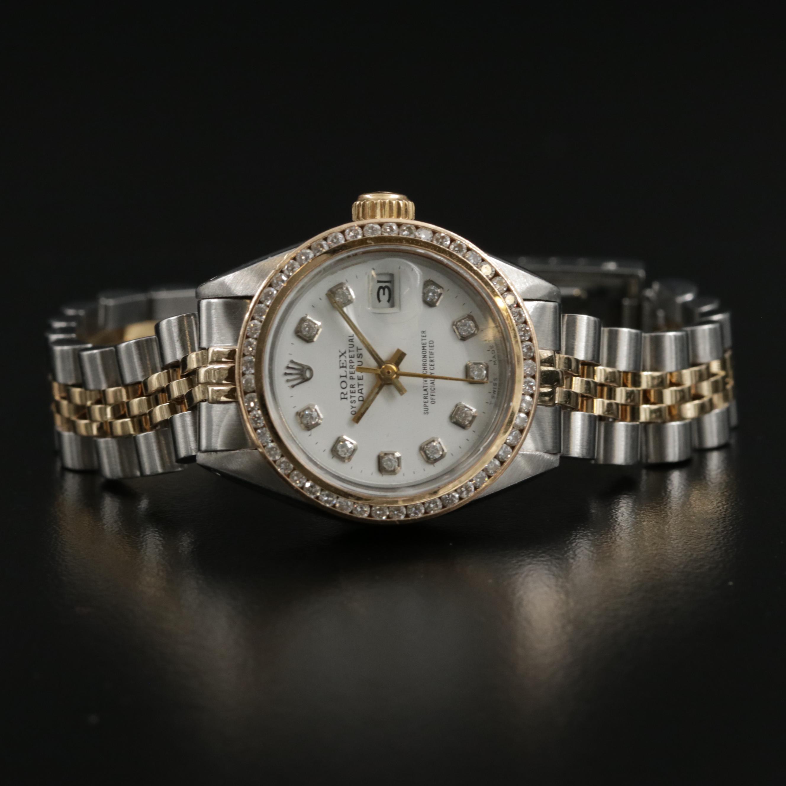 Rolex Datejust 14K Gold and Stainless Steel Automatic Watch, Vintage