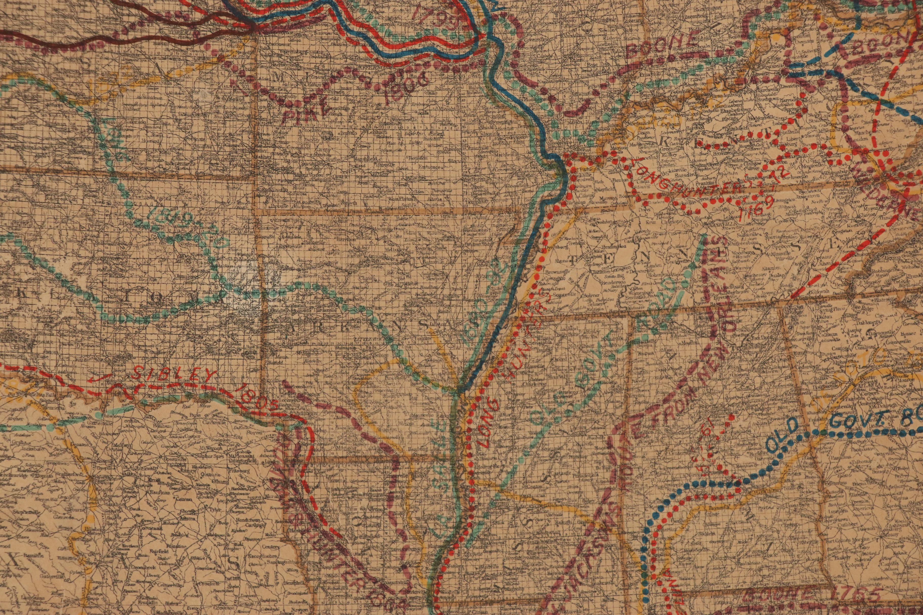 1908 Map of North American Explorers, Roads and Highways