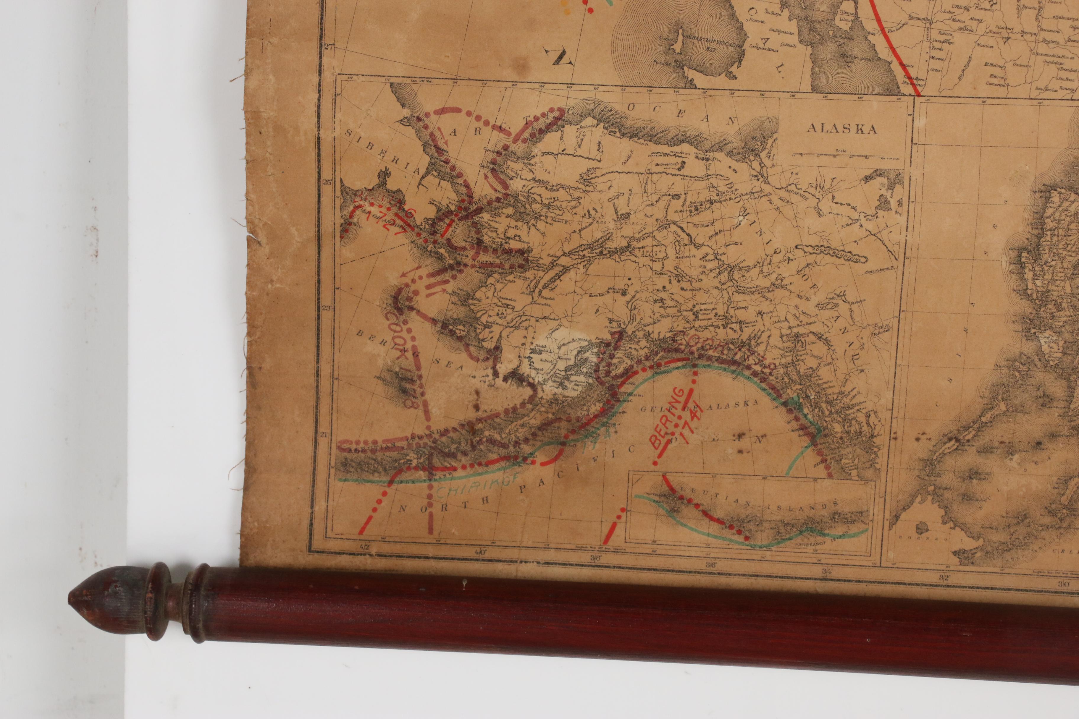 1908 Map of North American Explorers, Roads and Highways