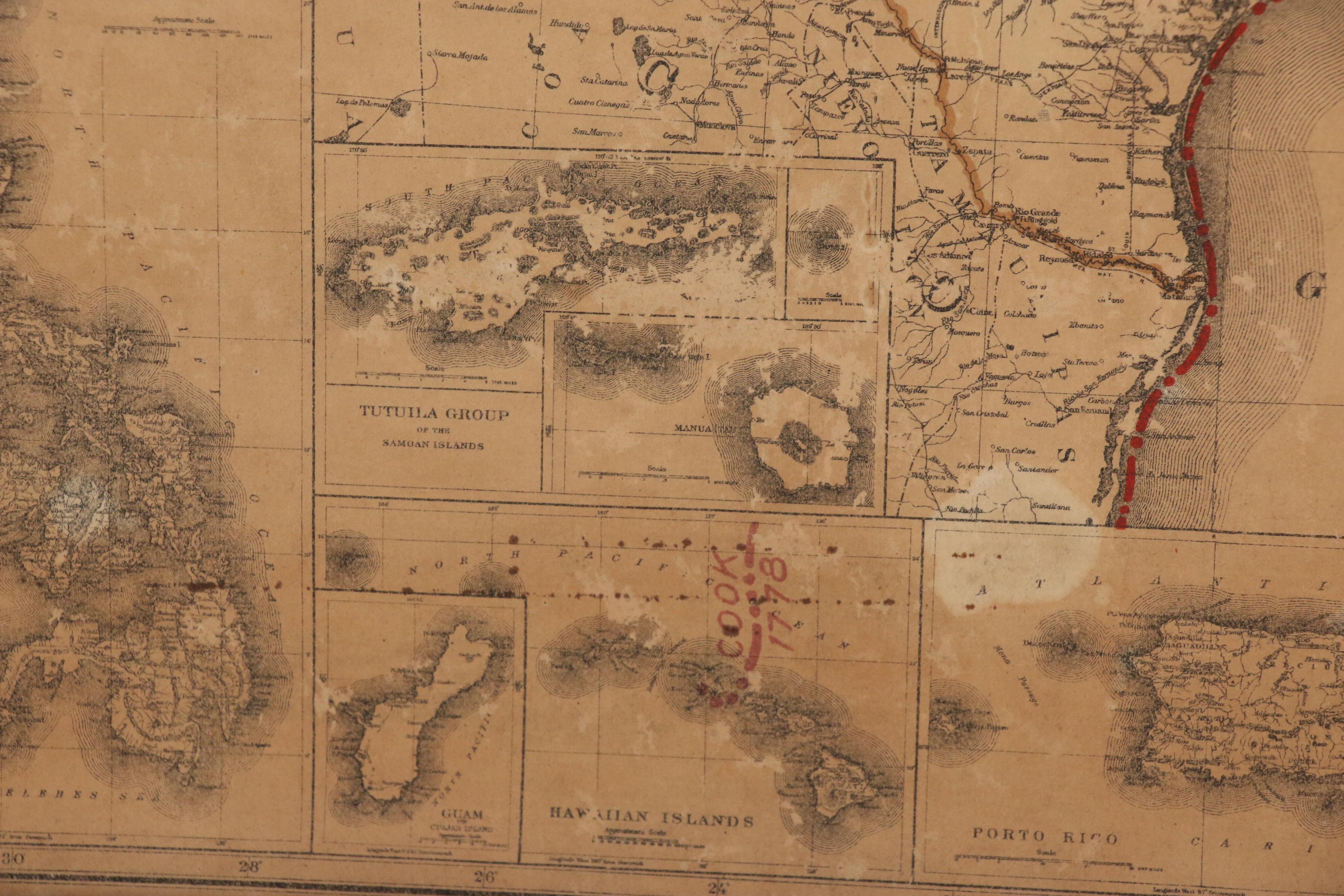 1908 Map of North American Explorers, Roads and Highways