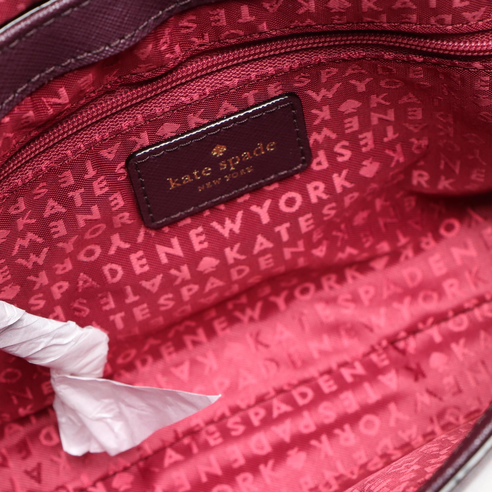 Kate Spade Greer Laurel Way Mahogany Leather Handbag with Cameron Street Wallet