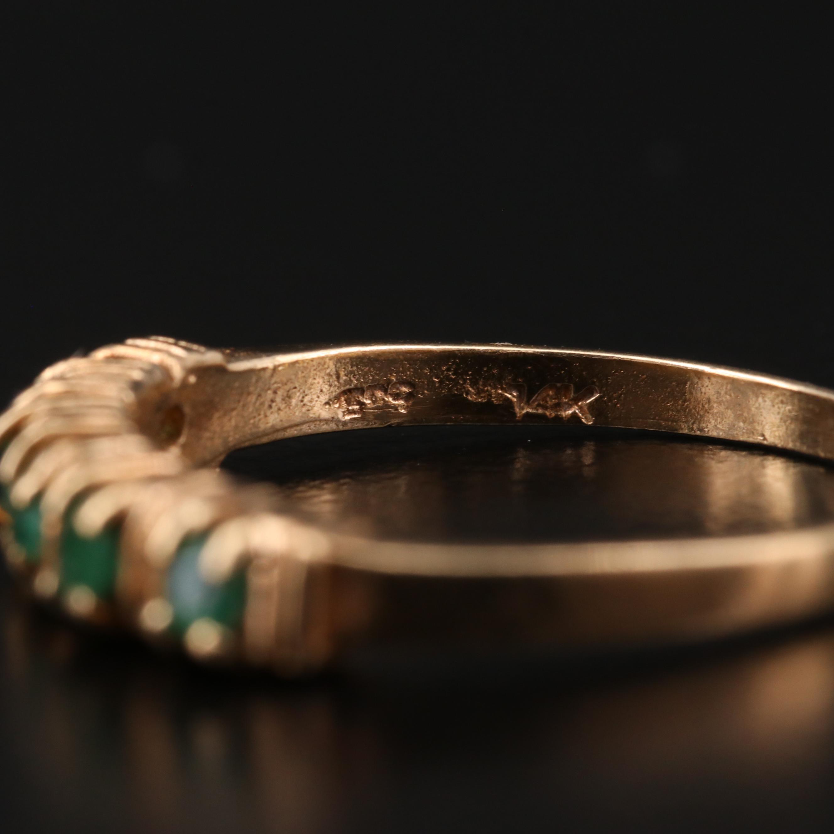 14K Gold Emerald Ring