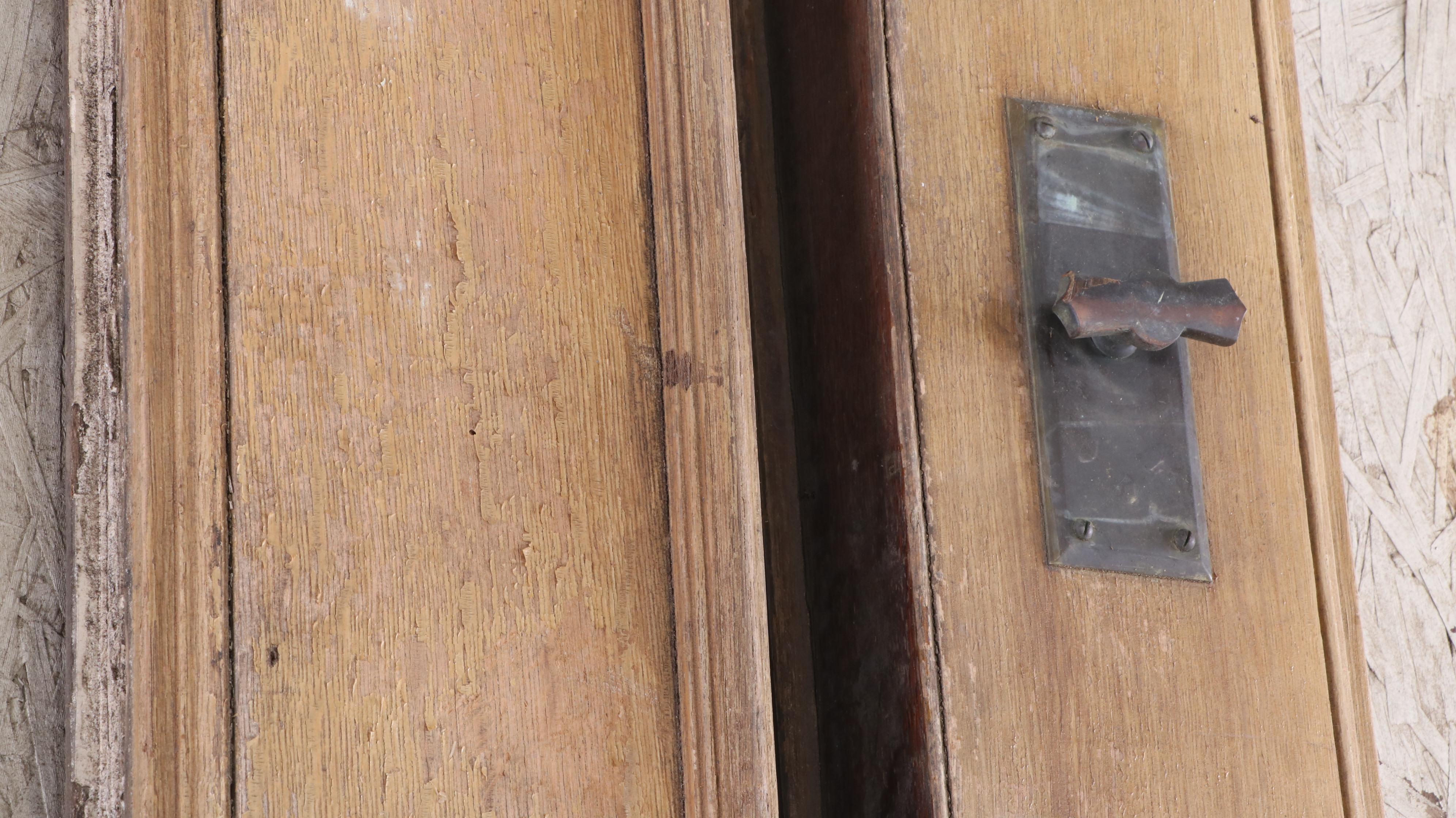 Oak Recessed-Panel Double Doors, Early 20th Century
