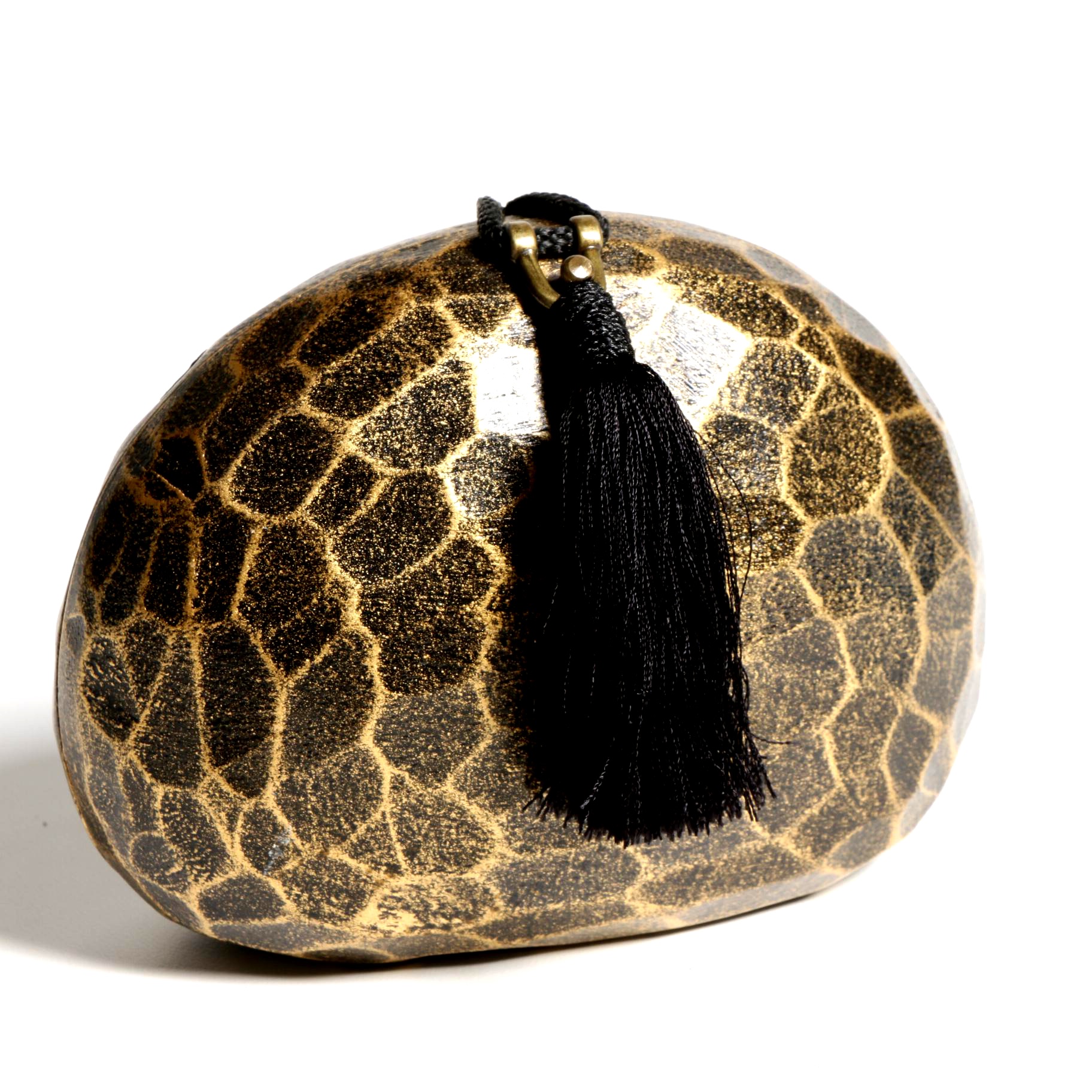 Timmy Woods Beverly Hills Collection Acacia Wood Handbag with Tassel