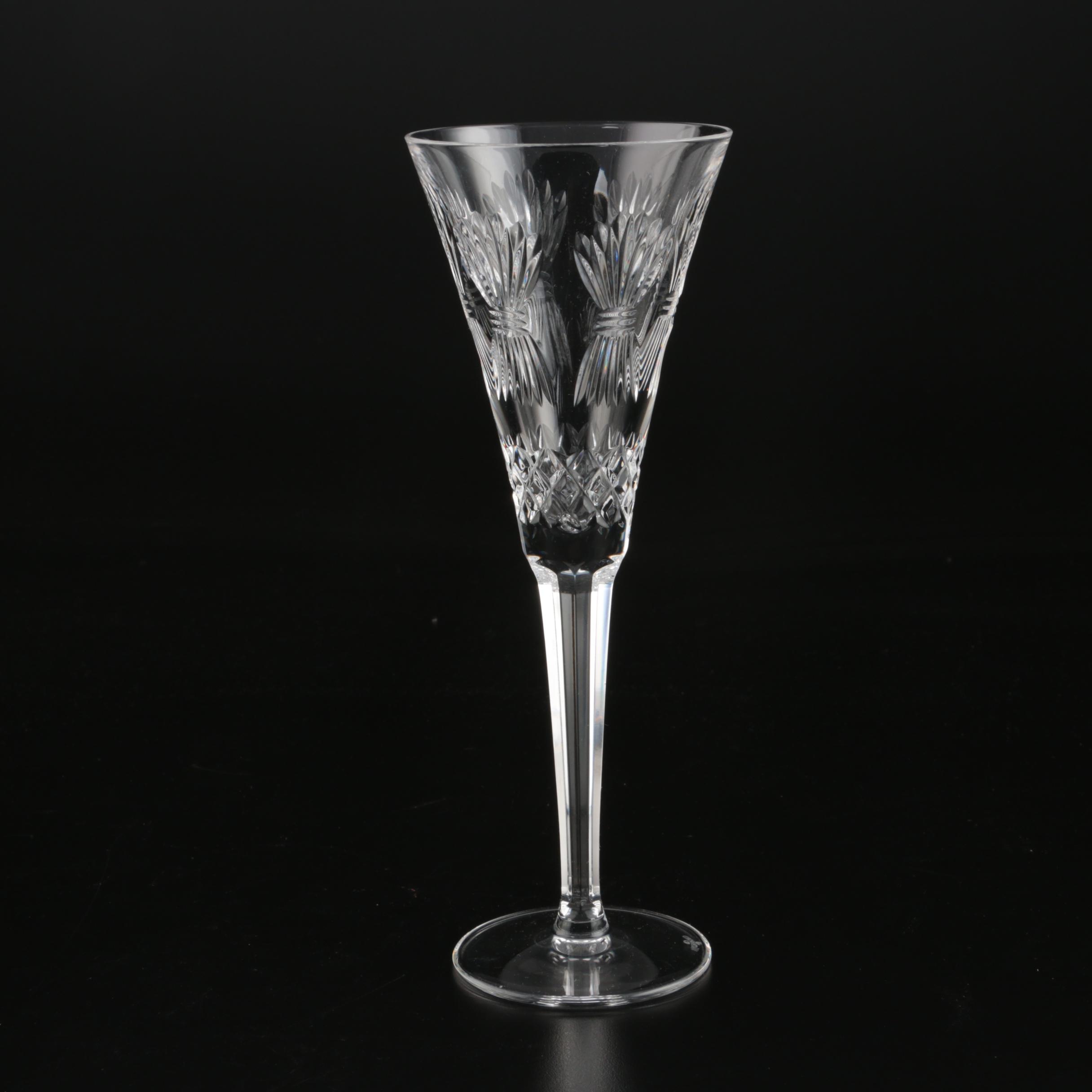 Waterford Crystal Millennium Series "Prosperity" Fluted Champagne Glasses