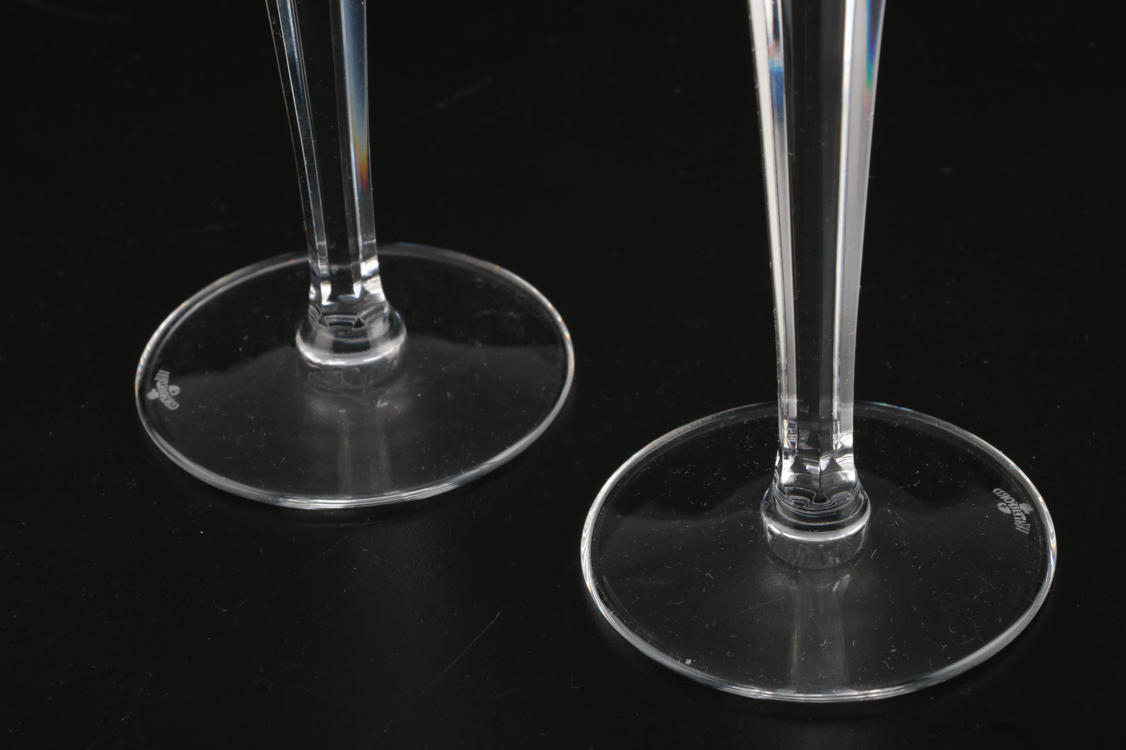 Waterford Crystal Millennium Series "Prosperity" Fluted Champagne Glasses