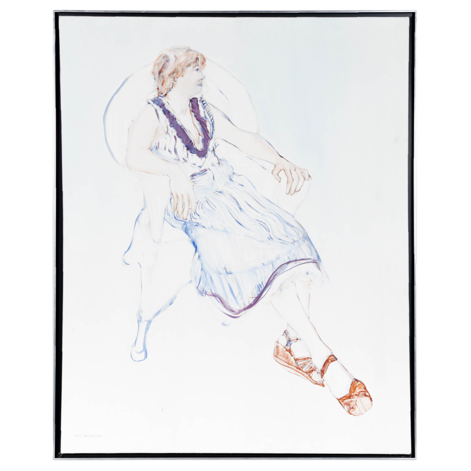 Ann Curran Turner Female Seated Portrait Oil Painting