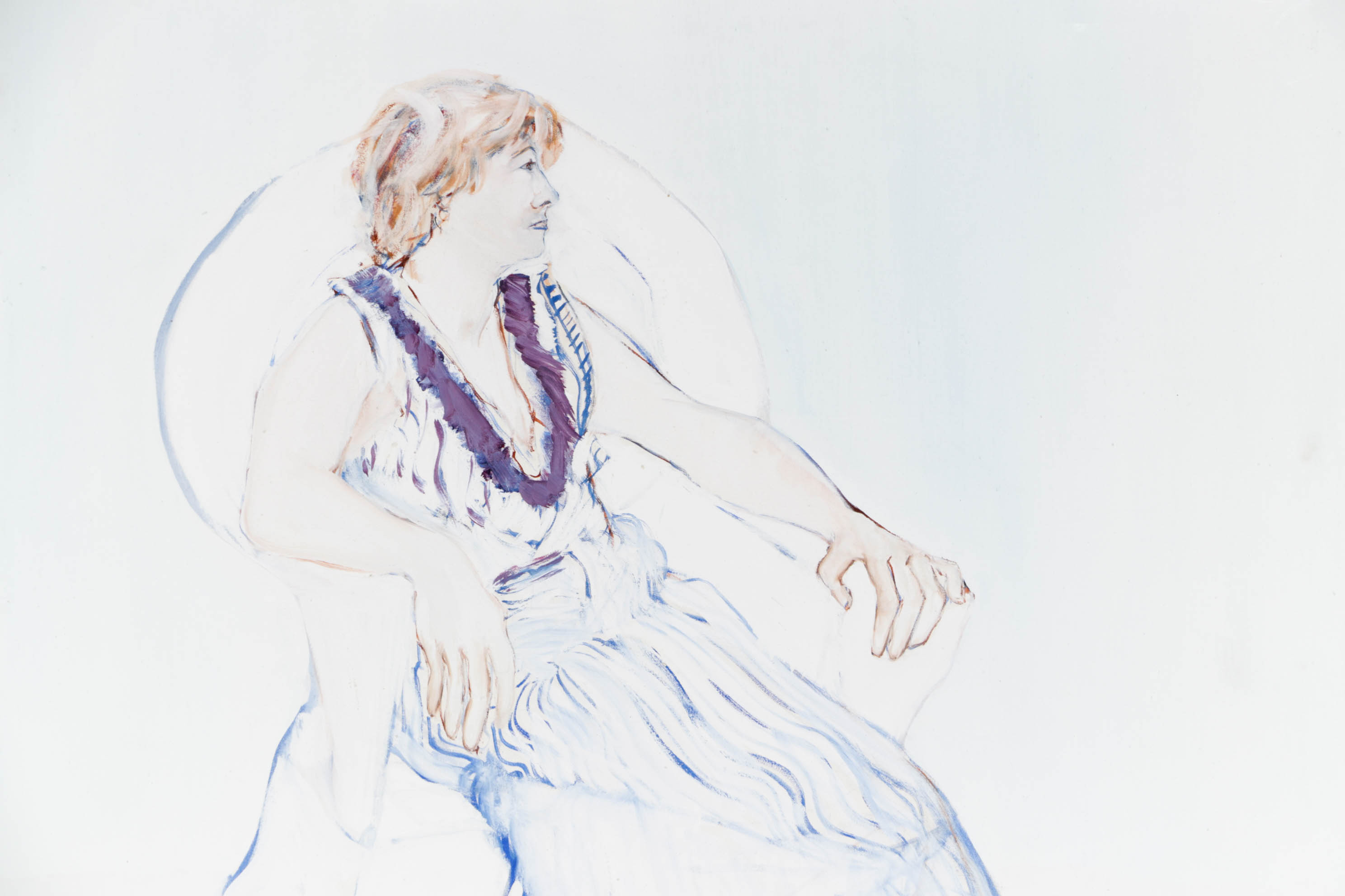 Ann Curran Turner Female Seated Portrait Oil Painting