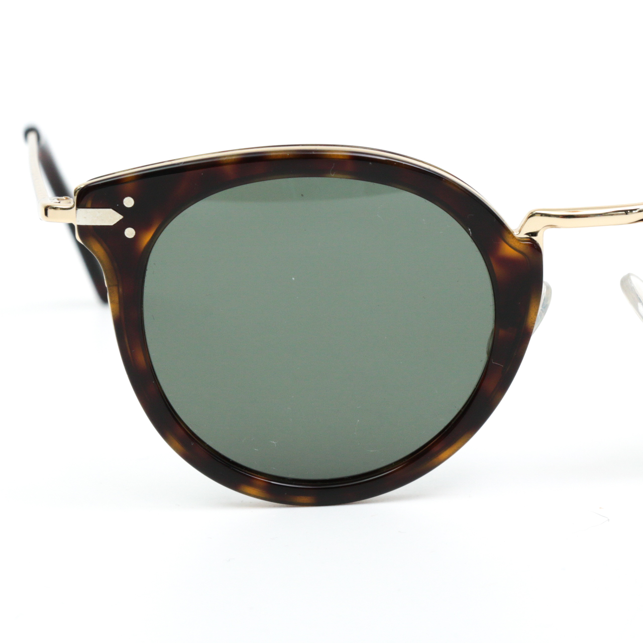 Céline CL 41373/S Lea Rounded Wire Frame Sunglasses in Havana Brown