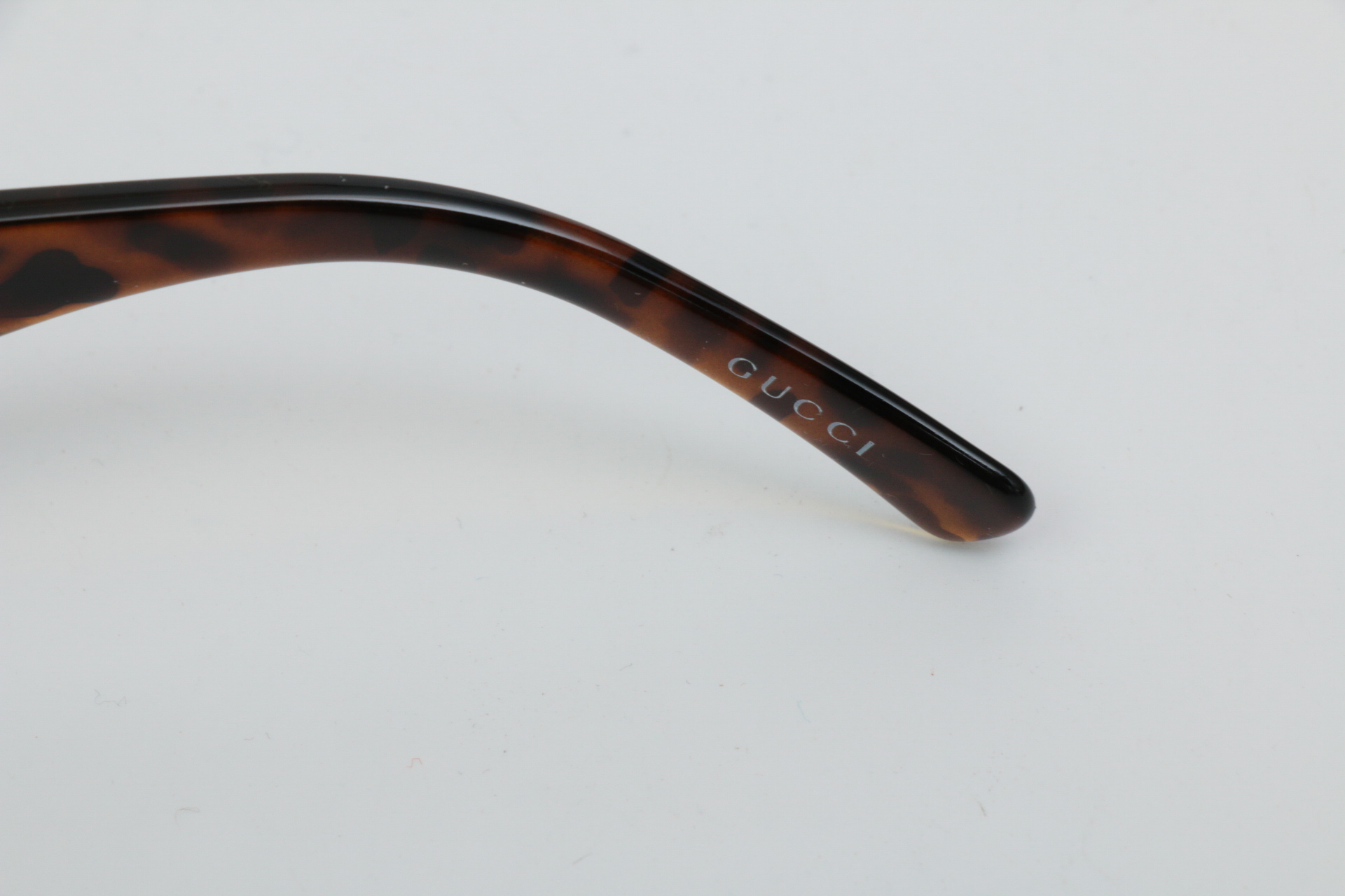 Gucci GG 2807/S Rimless Wrap Sunglasses with Rhinestone Logo Temples