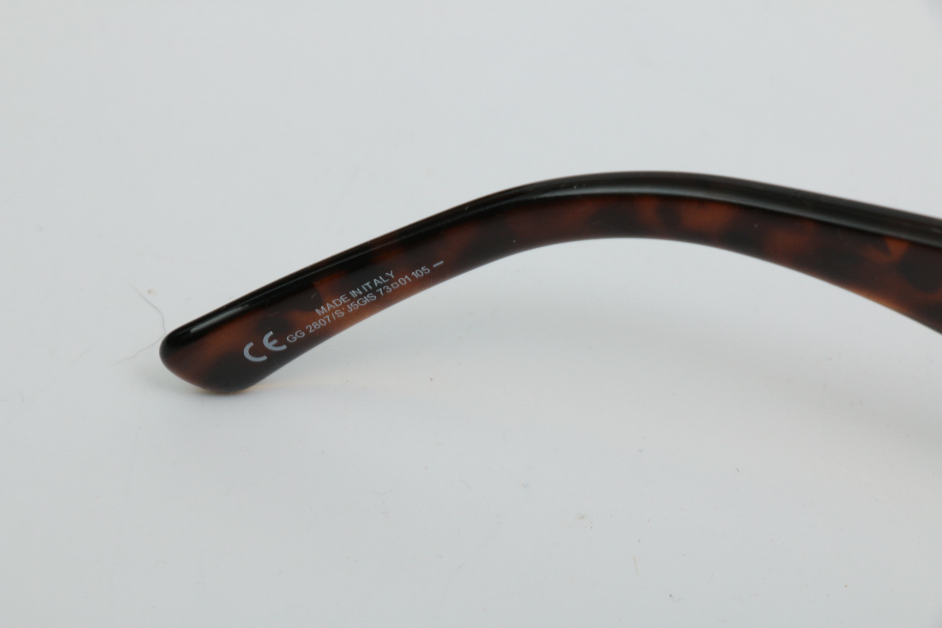 Gucci GG 2807/S Rimless Wrap Sunglasses with Rhinestone Logo Temples