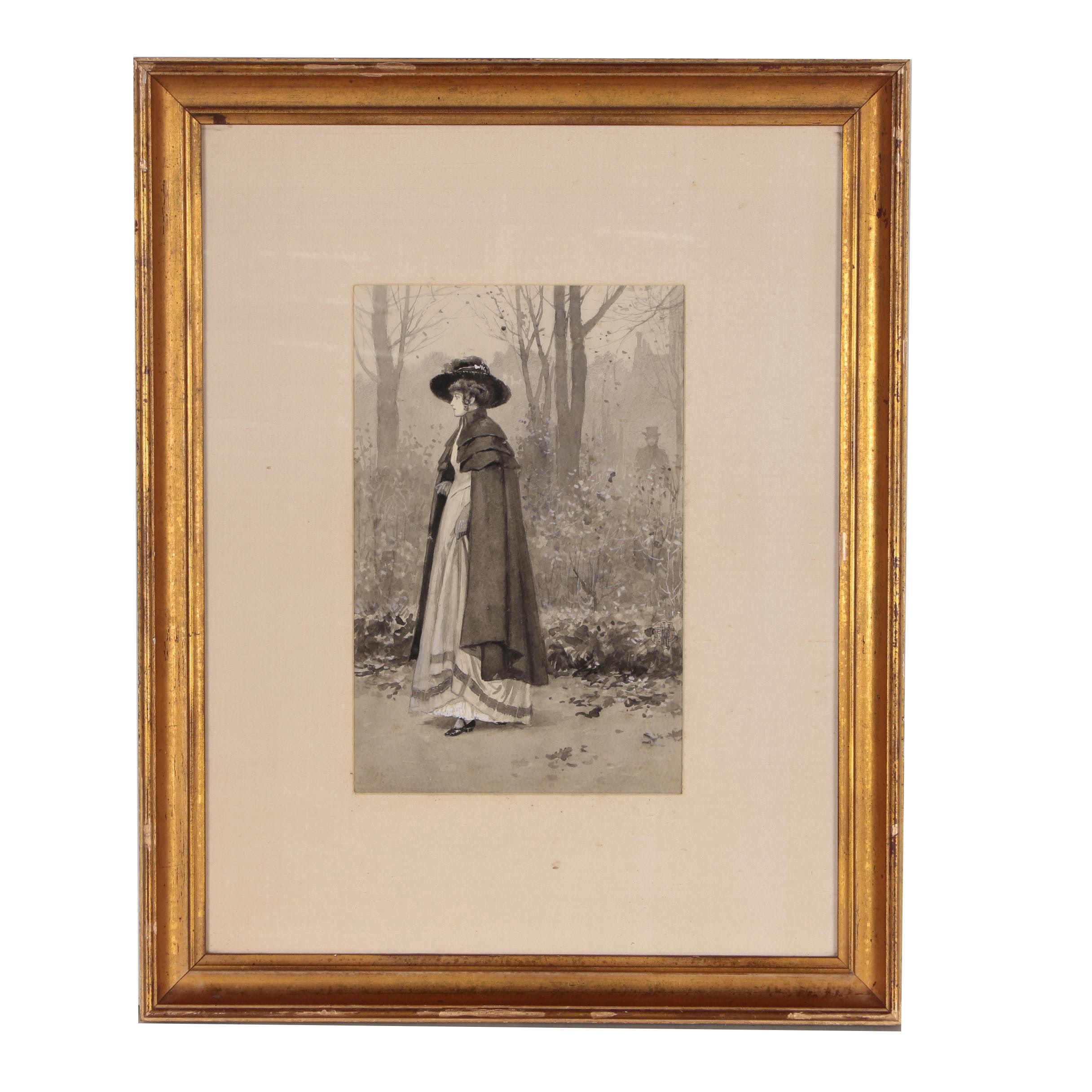 Edmund Henry Garrett Figural Watercolor Painting