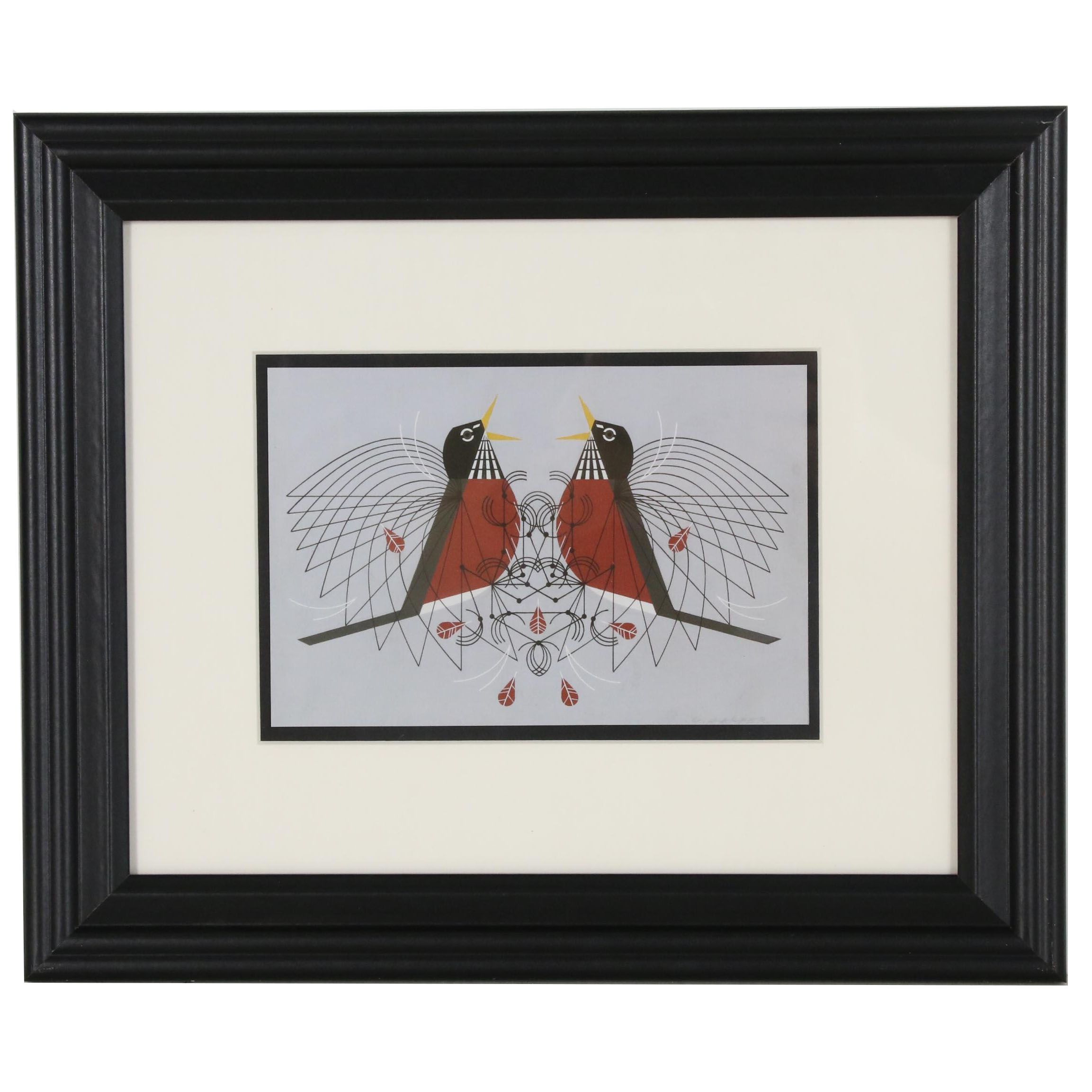 Offset Lithograph after Charley Harper "Round Robin"