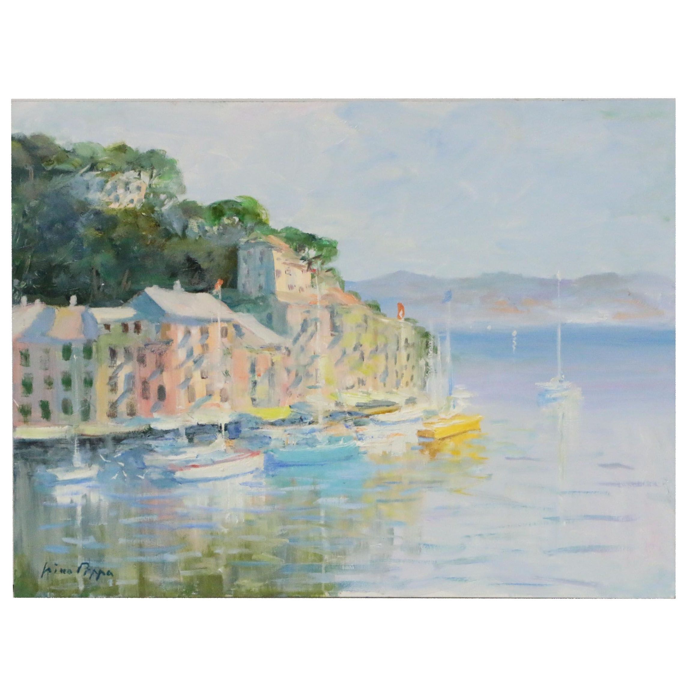 Nino Pippa Oil Painting "Portofino, Mid-Summer", 2018