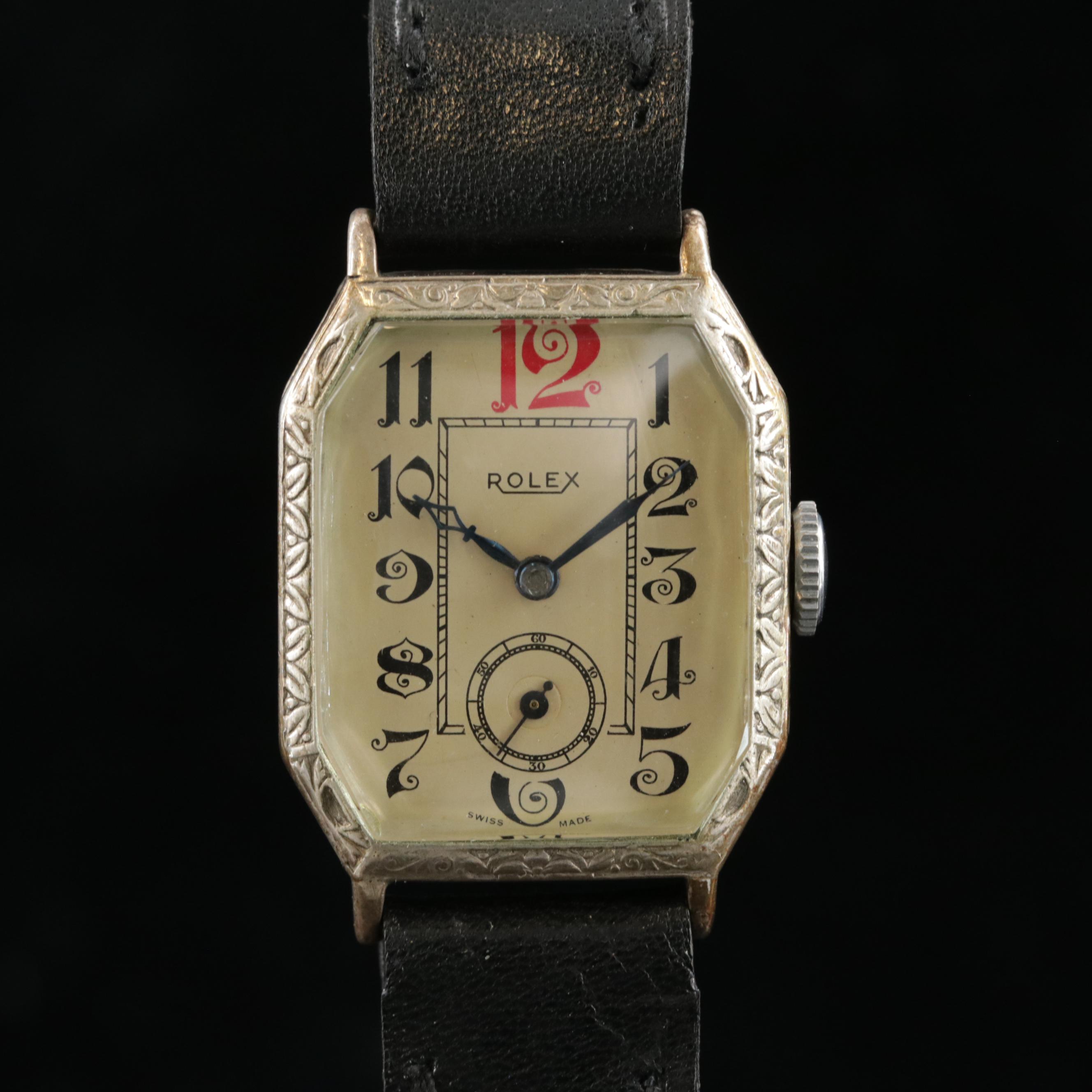 Rolex Marconi 800 Silver Stem Wind Watch, Vintage