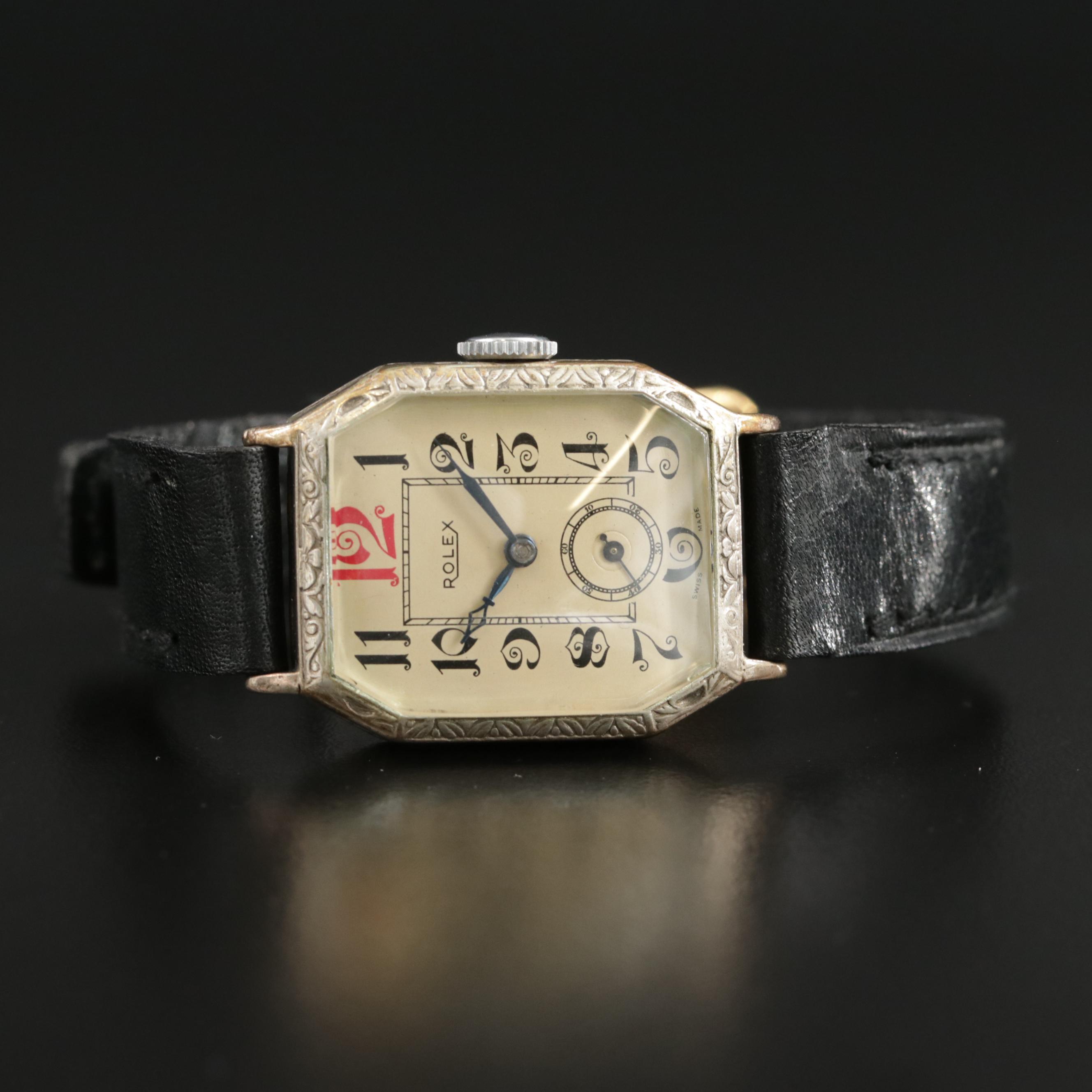 Rolex Marconi 800 Silver Stem Wind Watch, Vintage