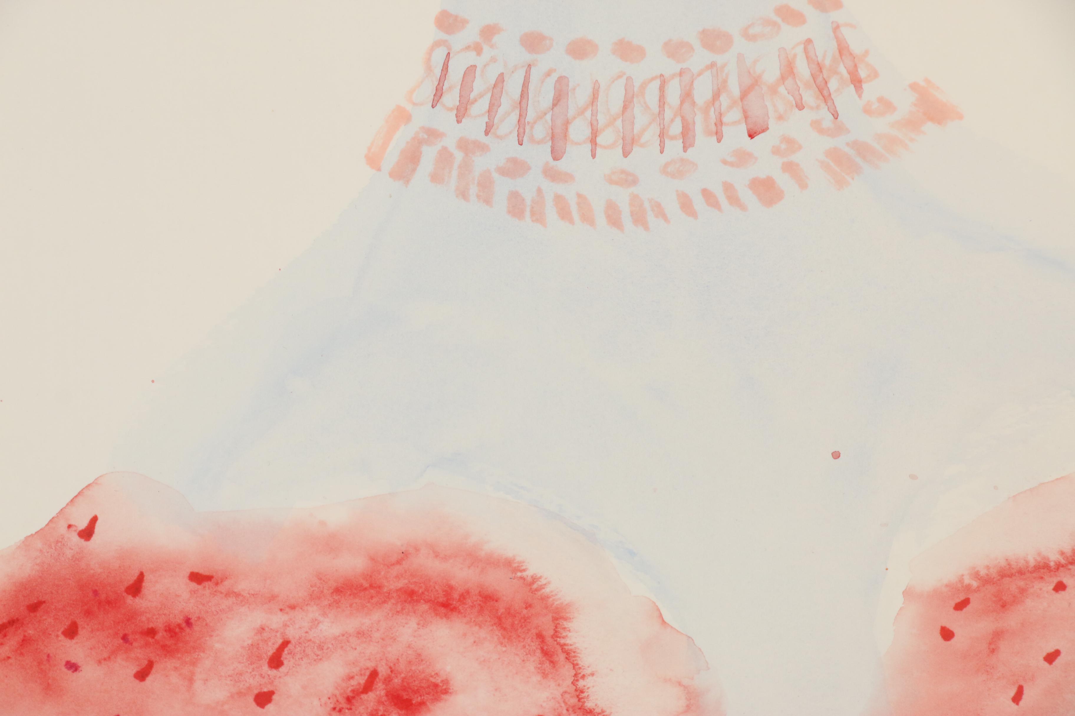 Franklin Folger Cartoon Style Ink and Pastel Portrait Drawing