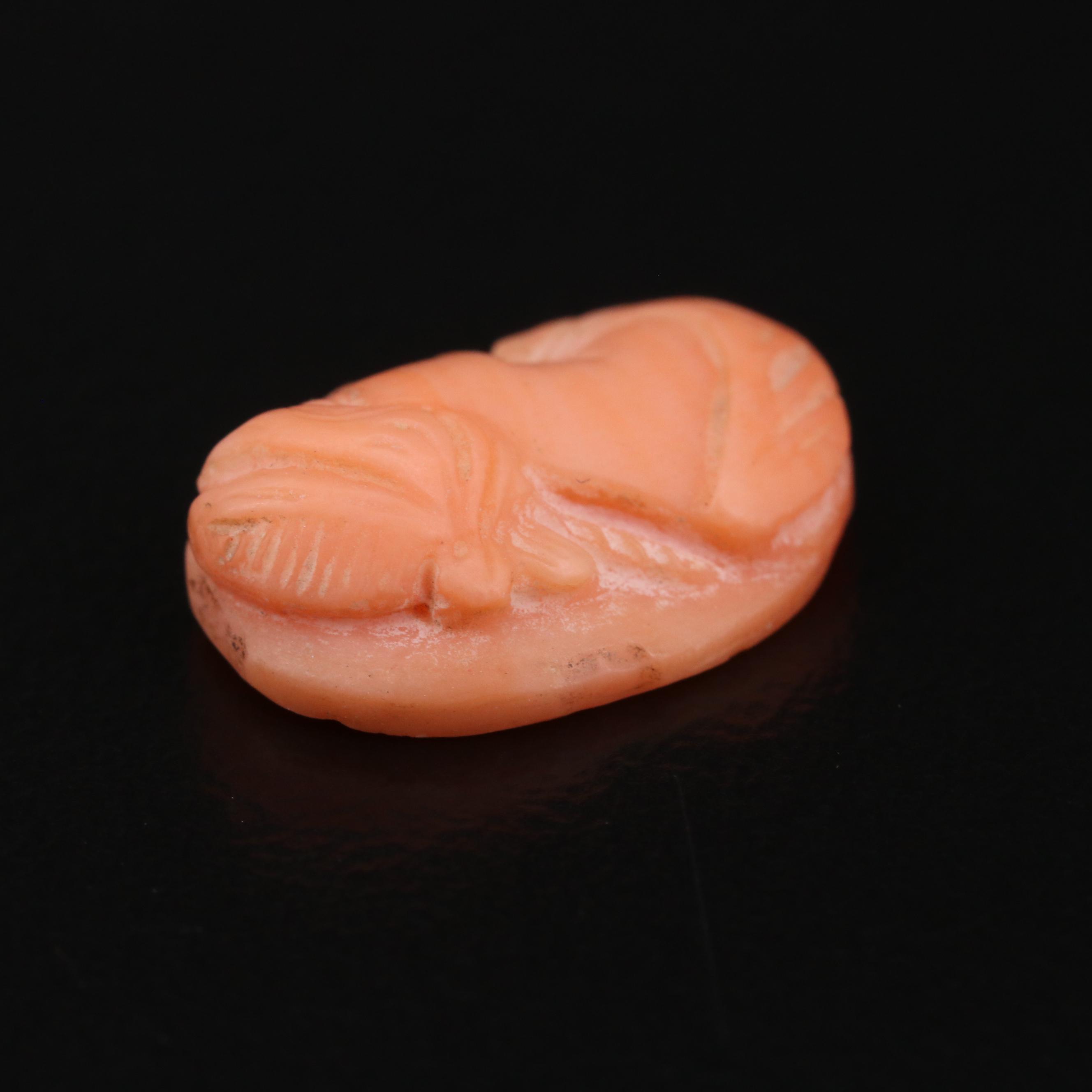 Loose 4.56 CT Oval Carved Coral Cameo