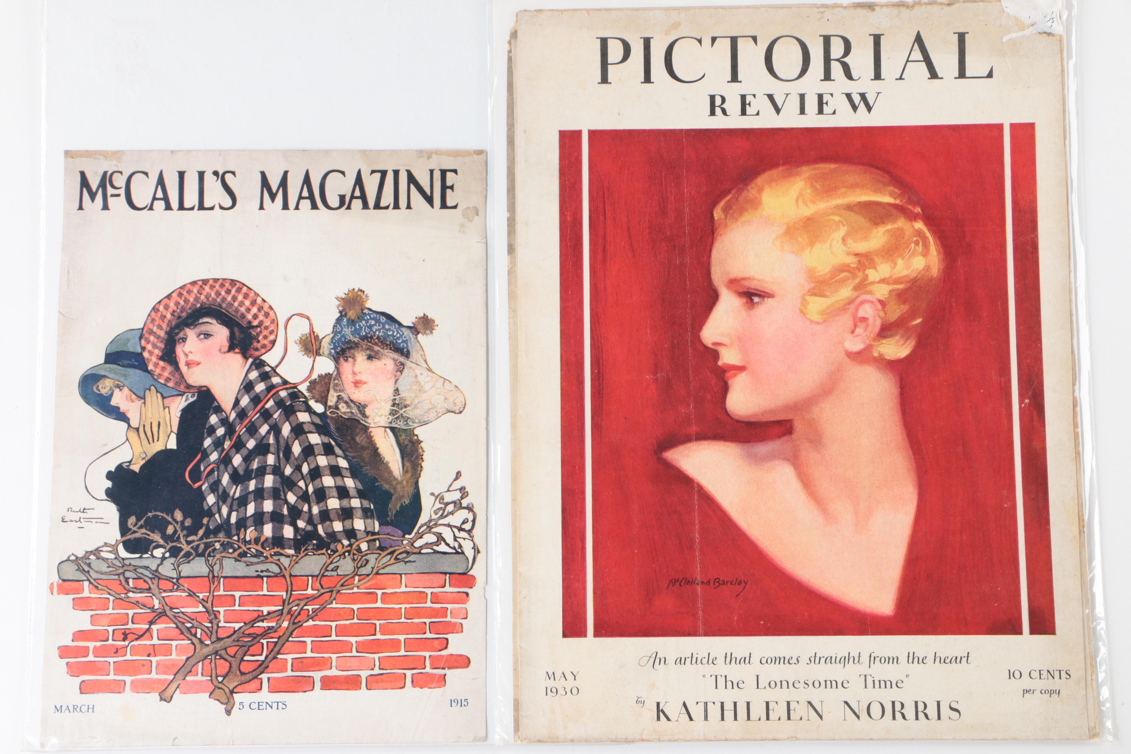 Magazine Covers From "McCall's," "Pictorial Review," and More, Early-Mid 20th C.