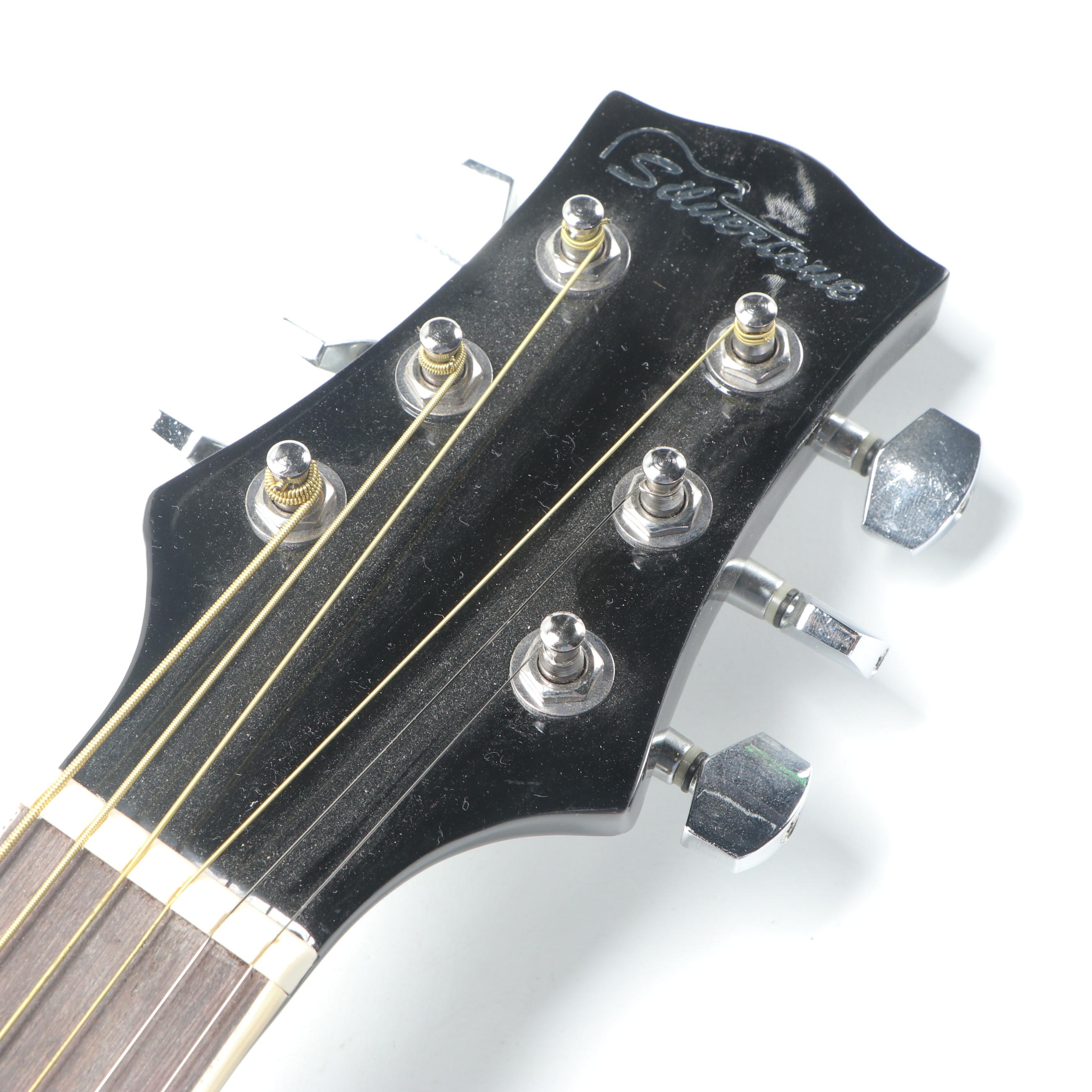 Black Silvertone Pro Series Acoustic Guitar