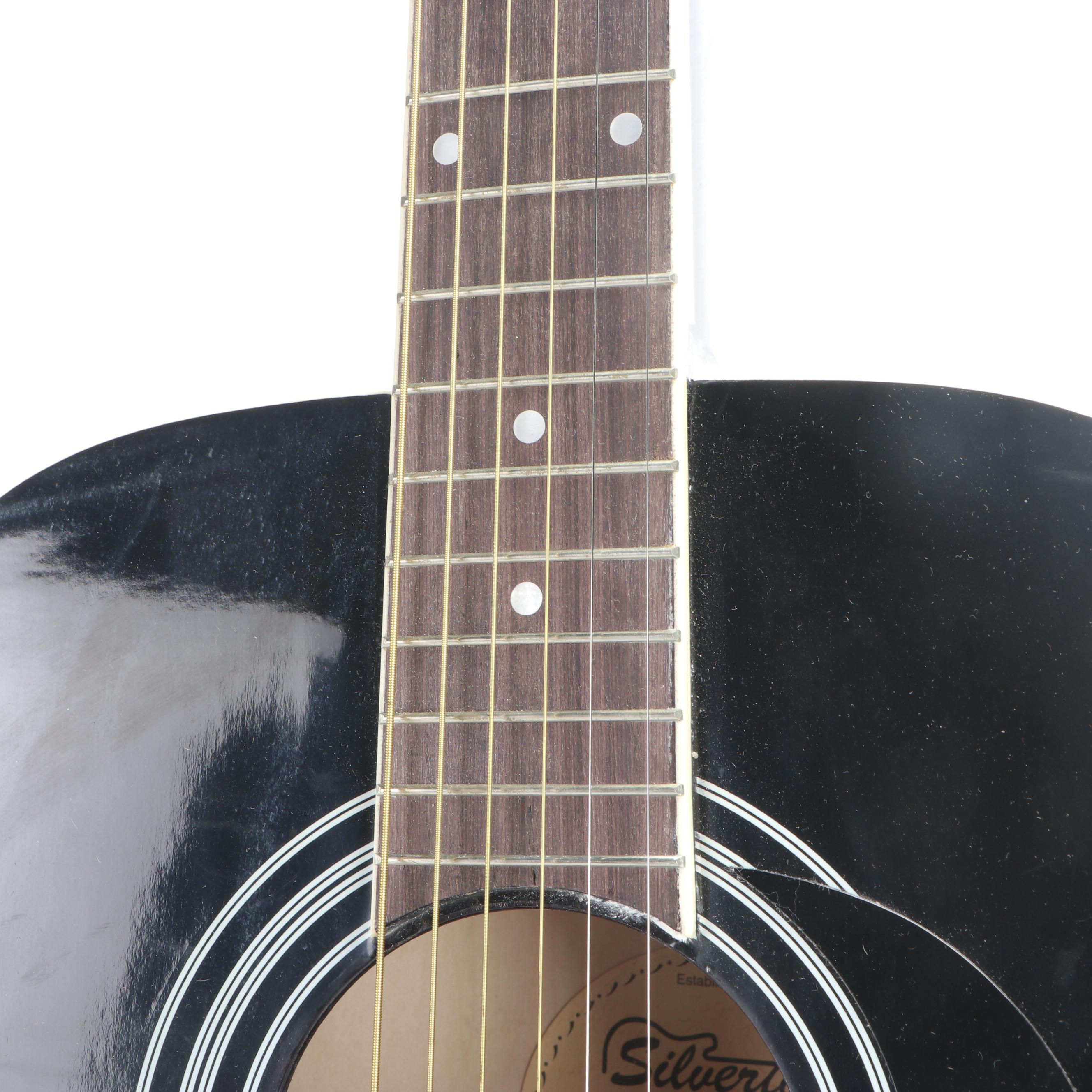 Black Silvertone Pro Series Acoustic Guitar