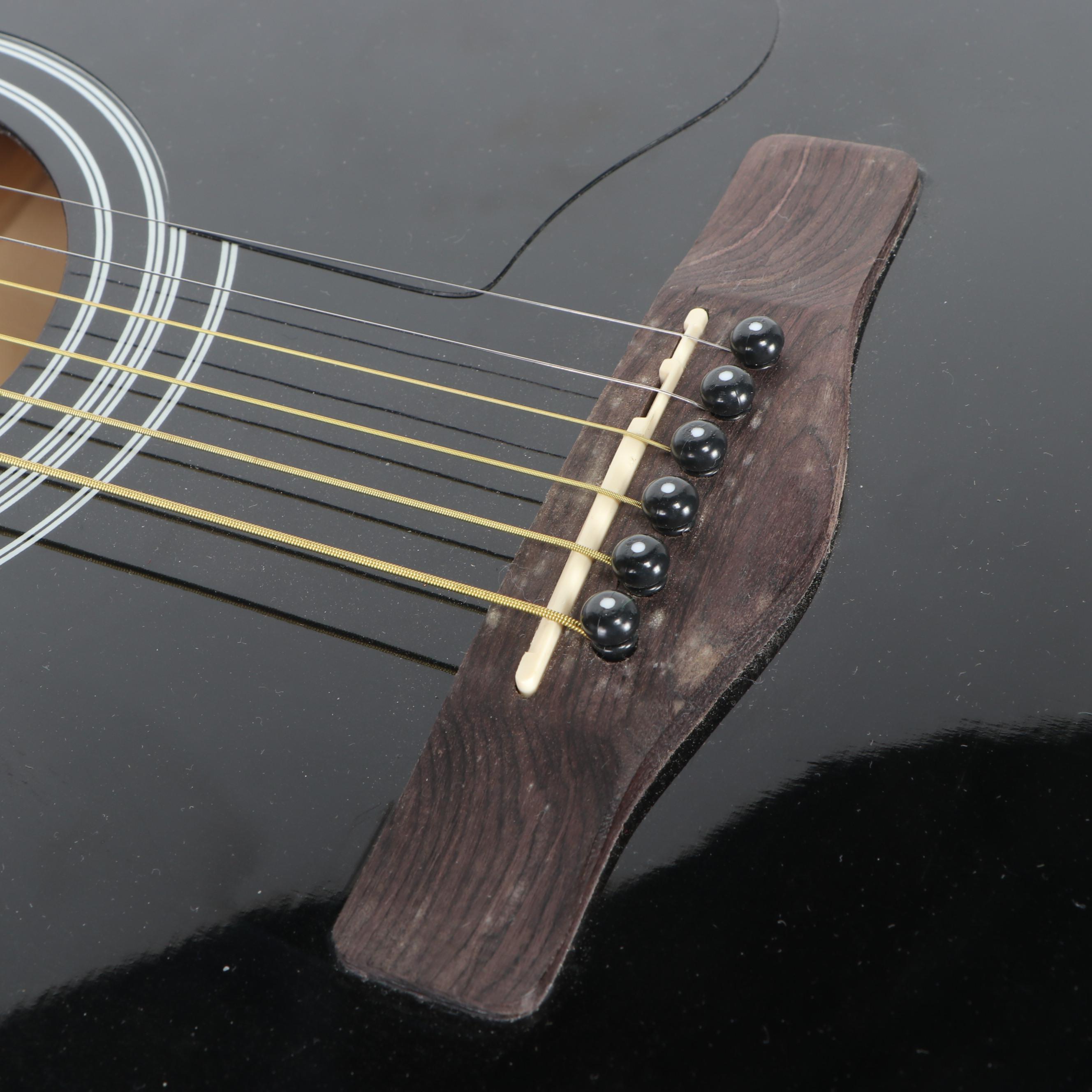 Black Silvertone Pro Series Acoustic Guitar