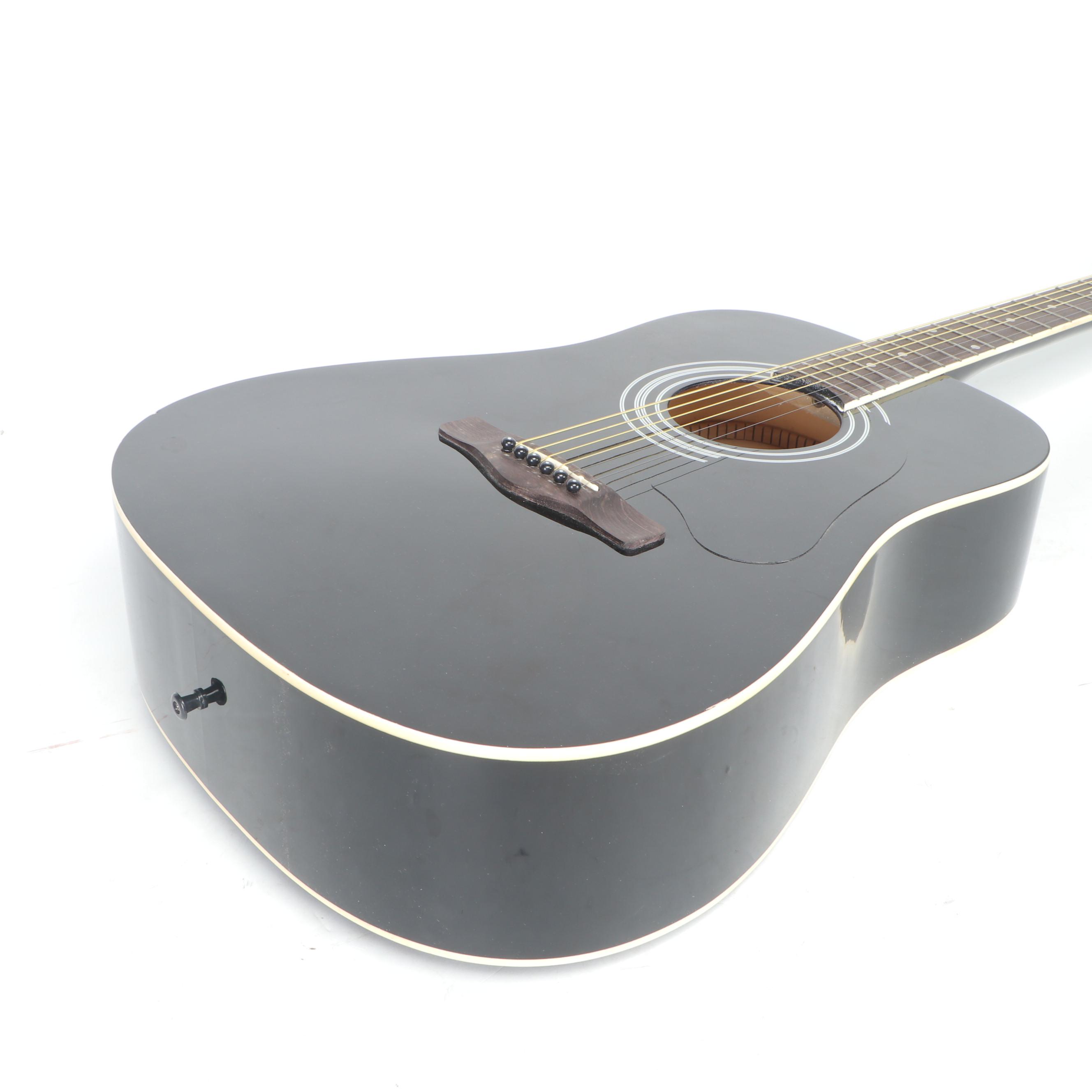 Black Silvertone Pro Series Acoustic Guitar