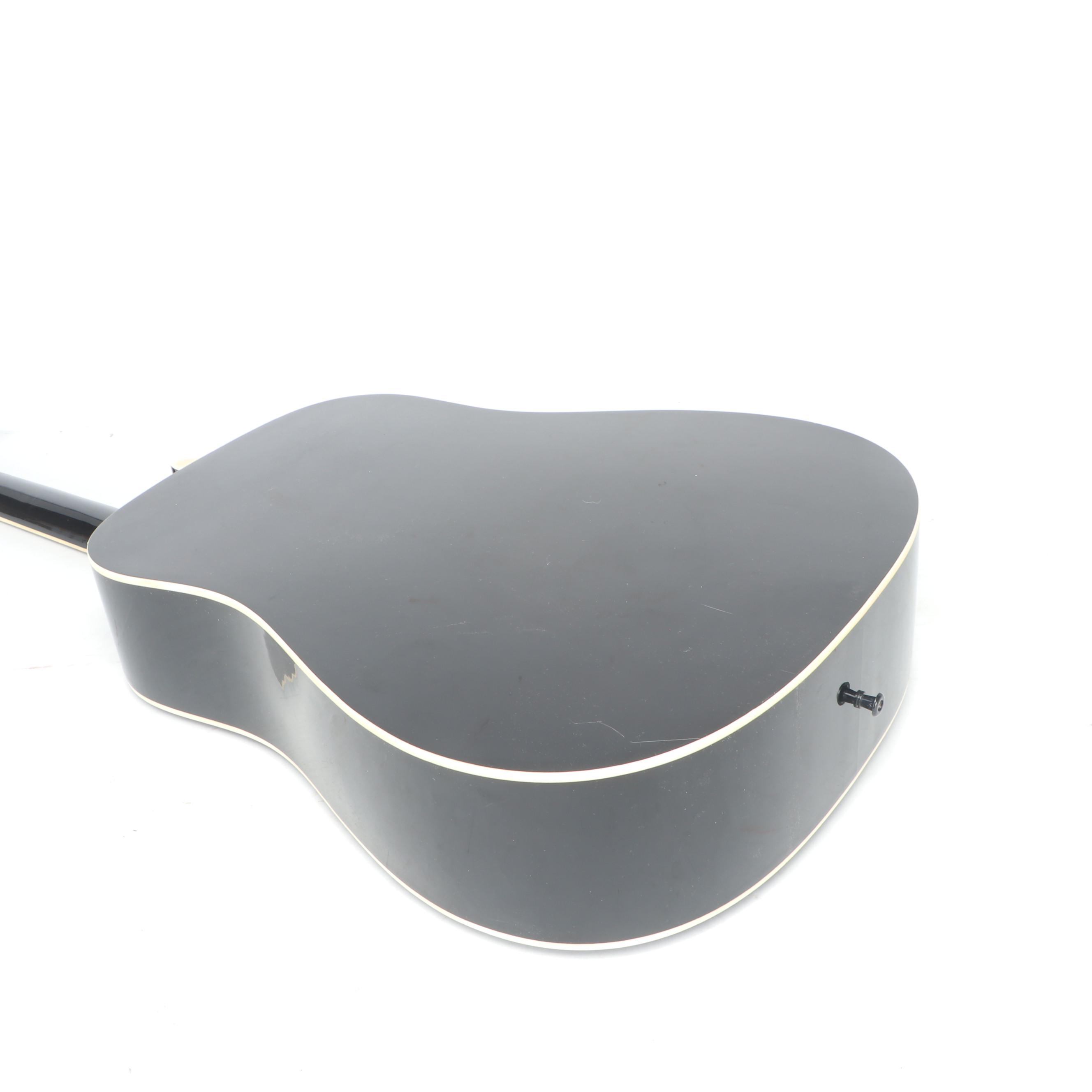 Black Silvertone Pro Series Acoustic Guitar