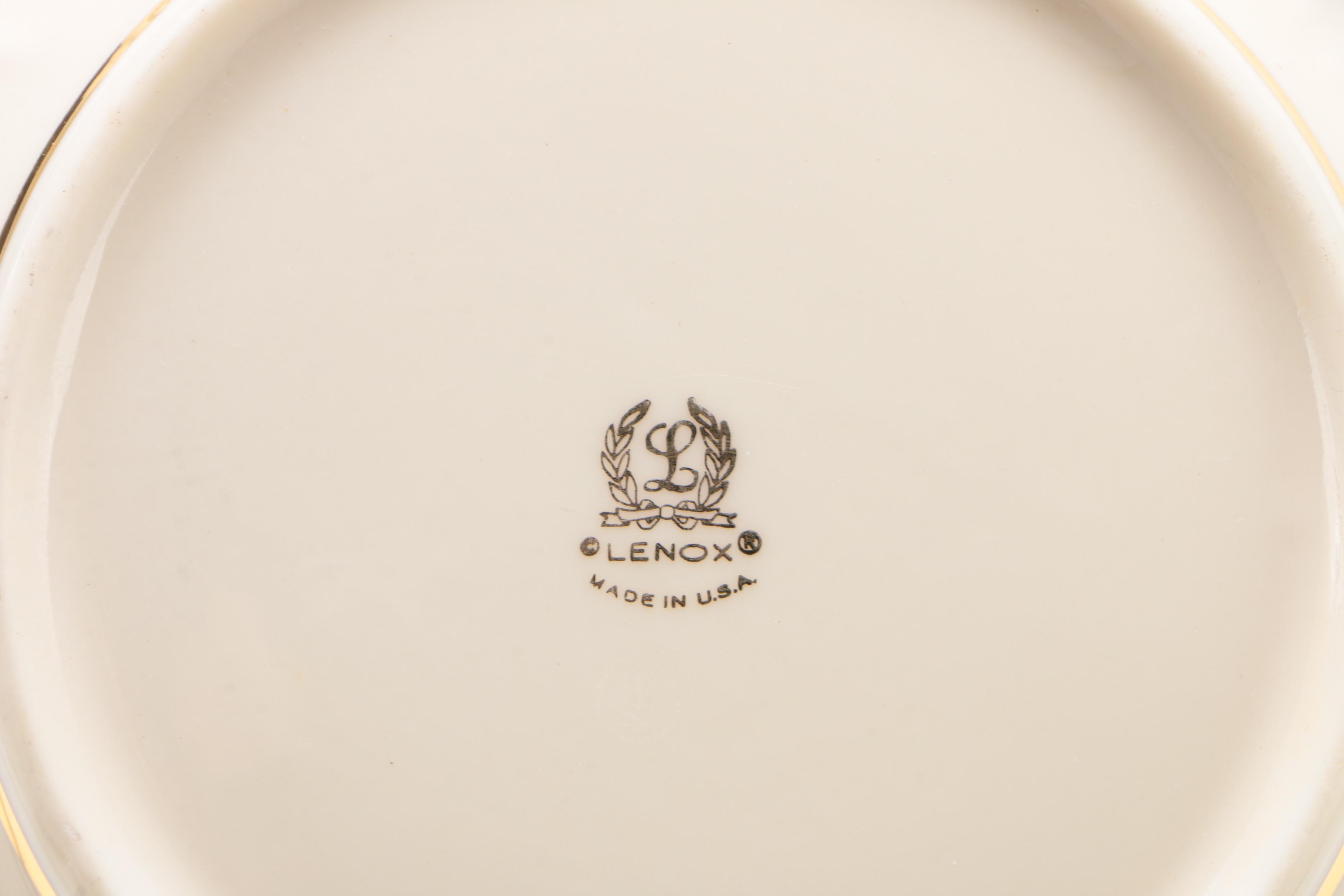 Lenox Ambassador Collection "Jewels Sapphire" Dinner Plates with Serving Bowl
