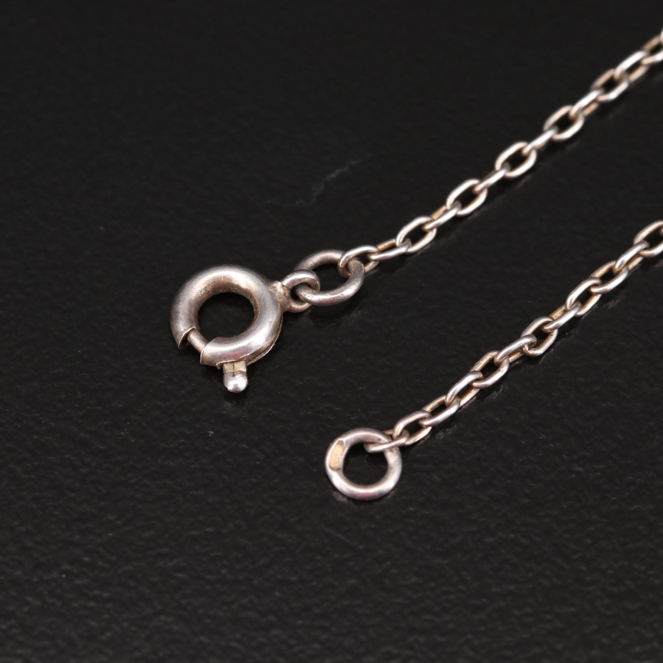 Vintage Swiss Sterling Silver and Enamel Pendant Watch