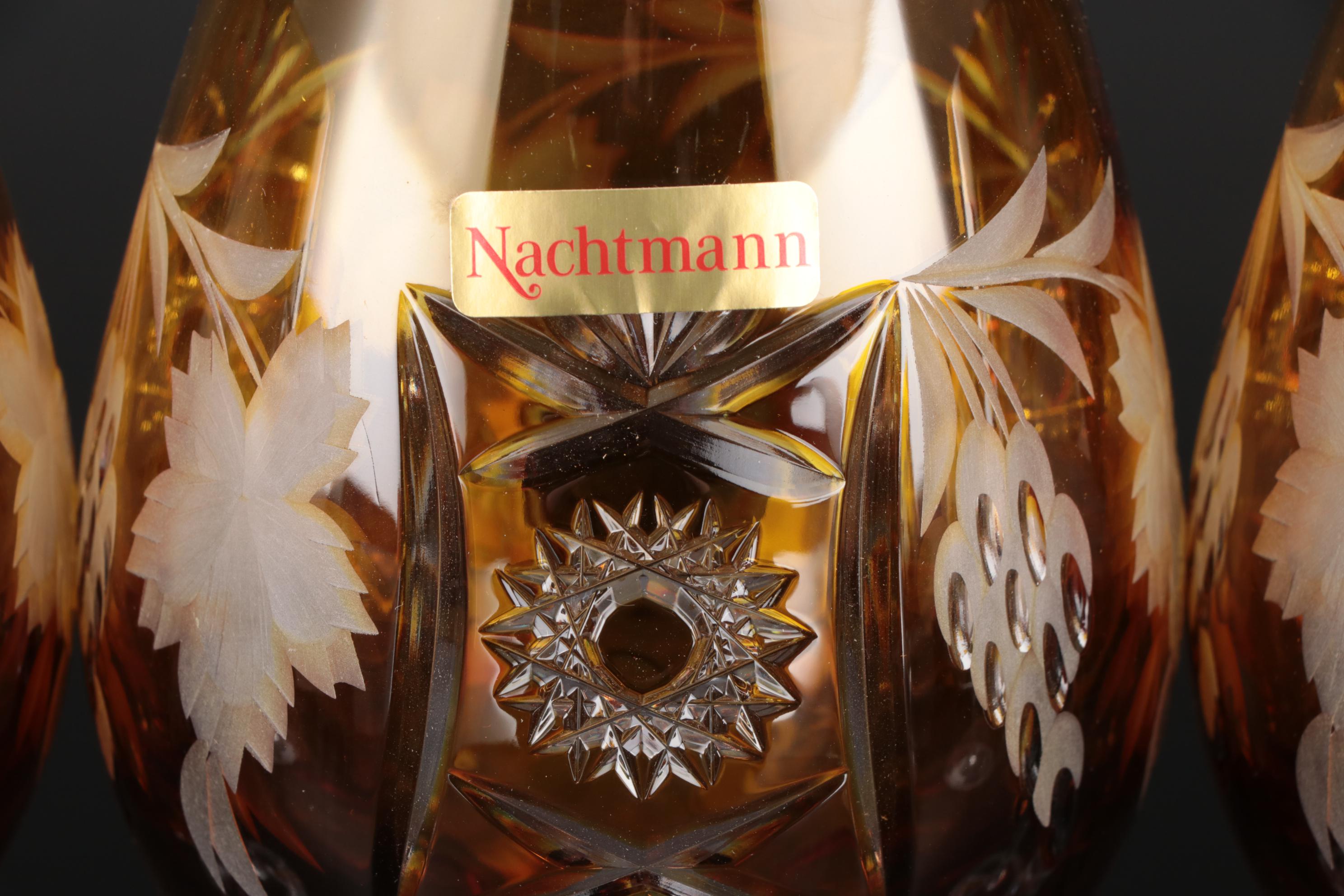 Nachtmann "Traube" Crystal Burgundy Wine Glasses, Mid to Late 20th Century