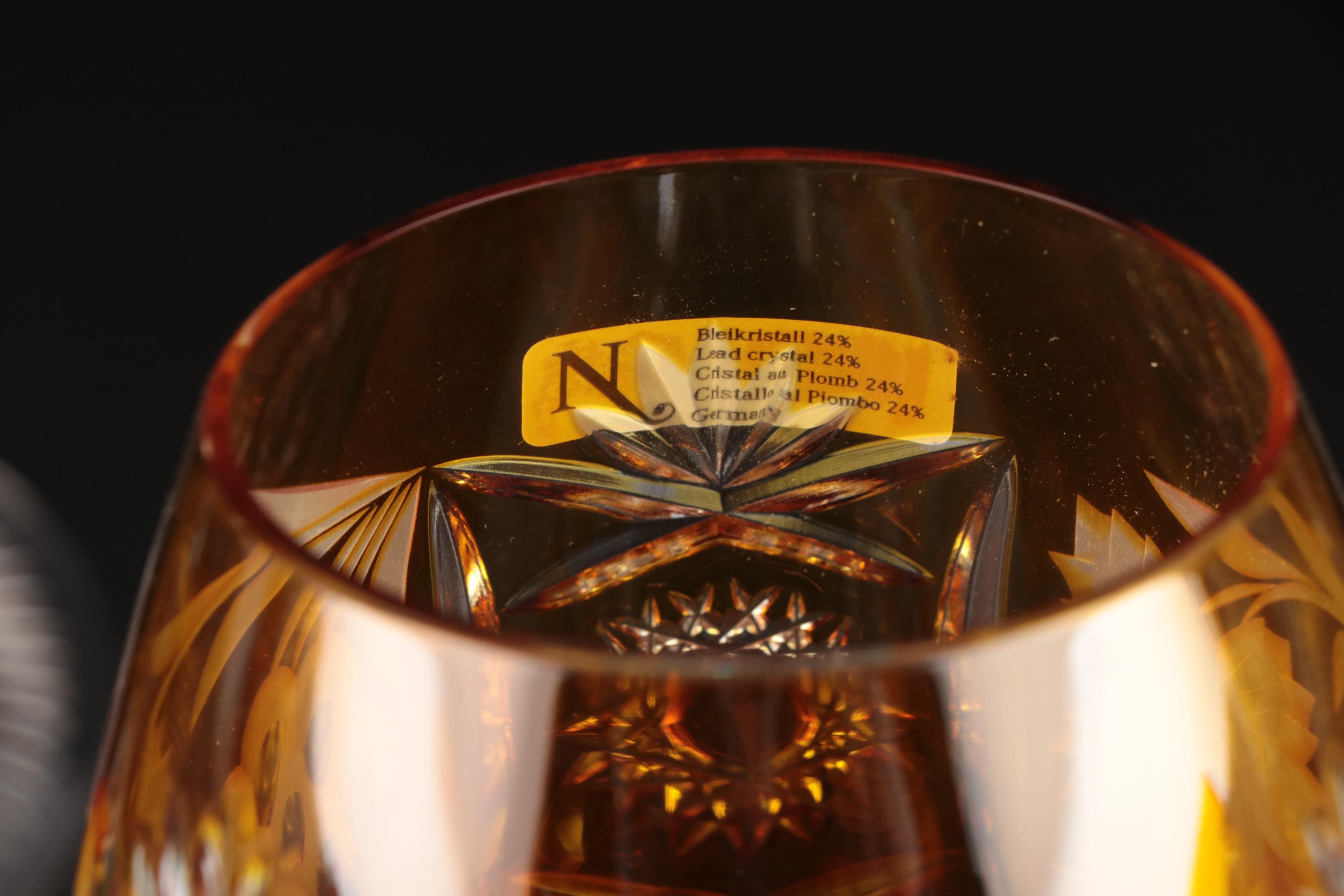 Nachtmann "Traube" Crystal Burgundy Wine Glasses, Mid to Late 20th Century
