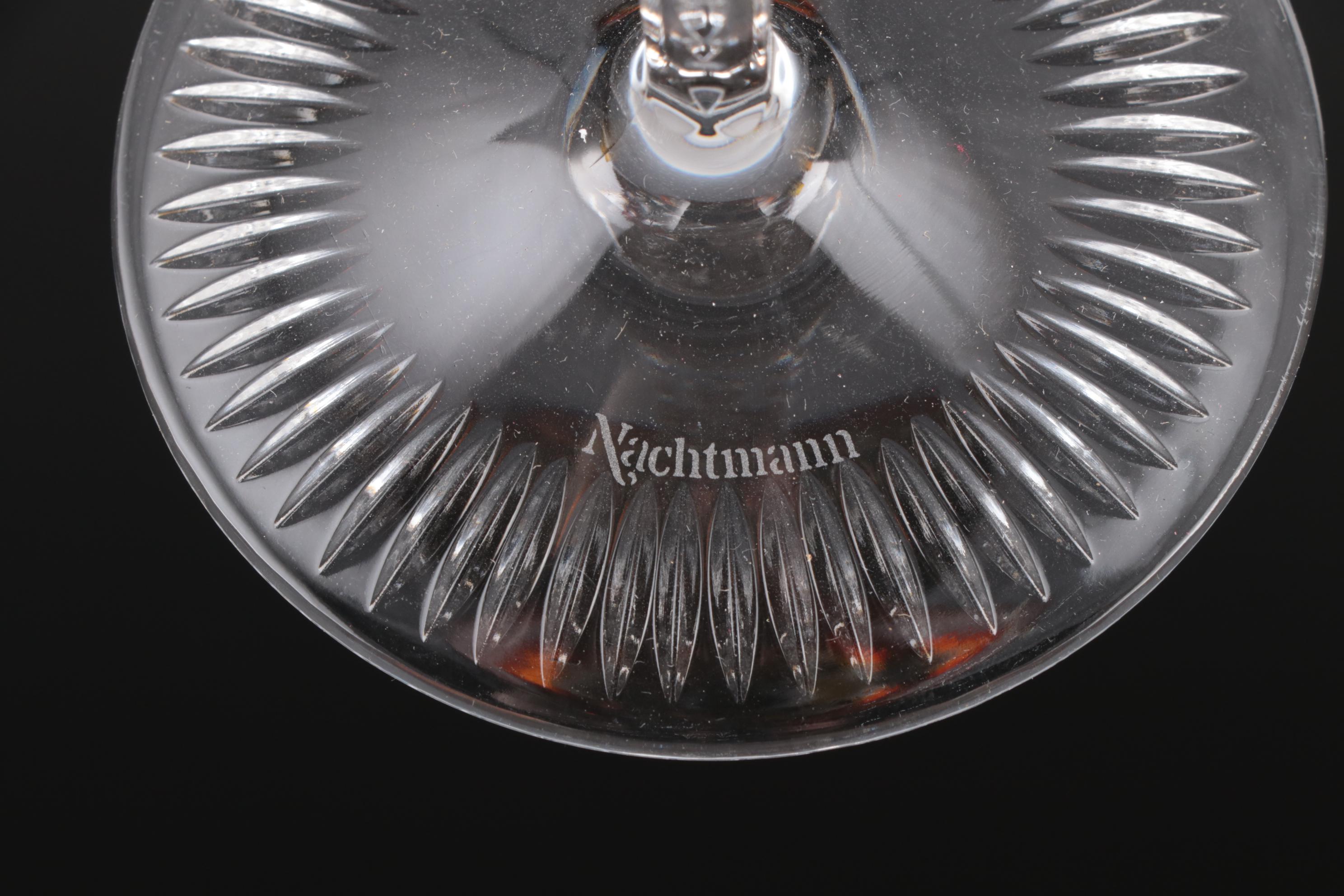Nachtmann "Traube" Crystal Burgundy Wine Glasses, Mid to Late 20th Century
