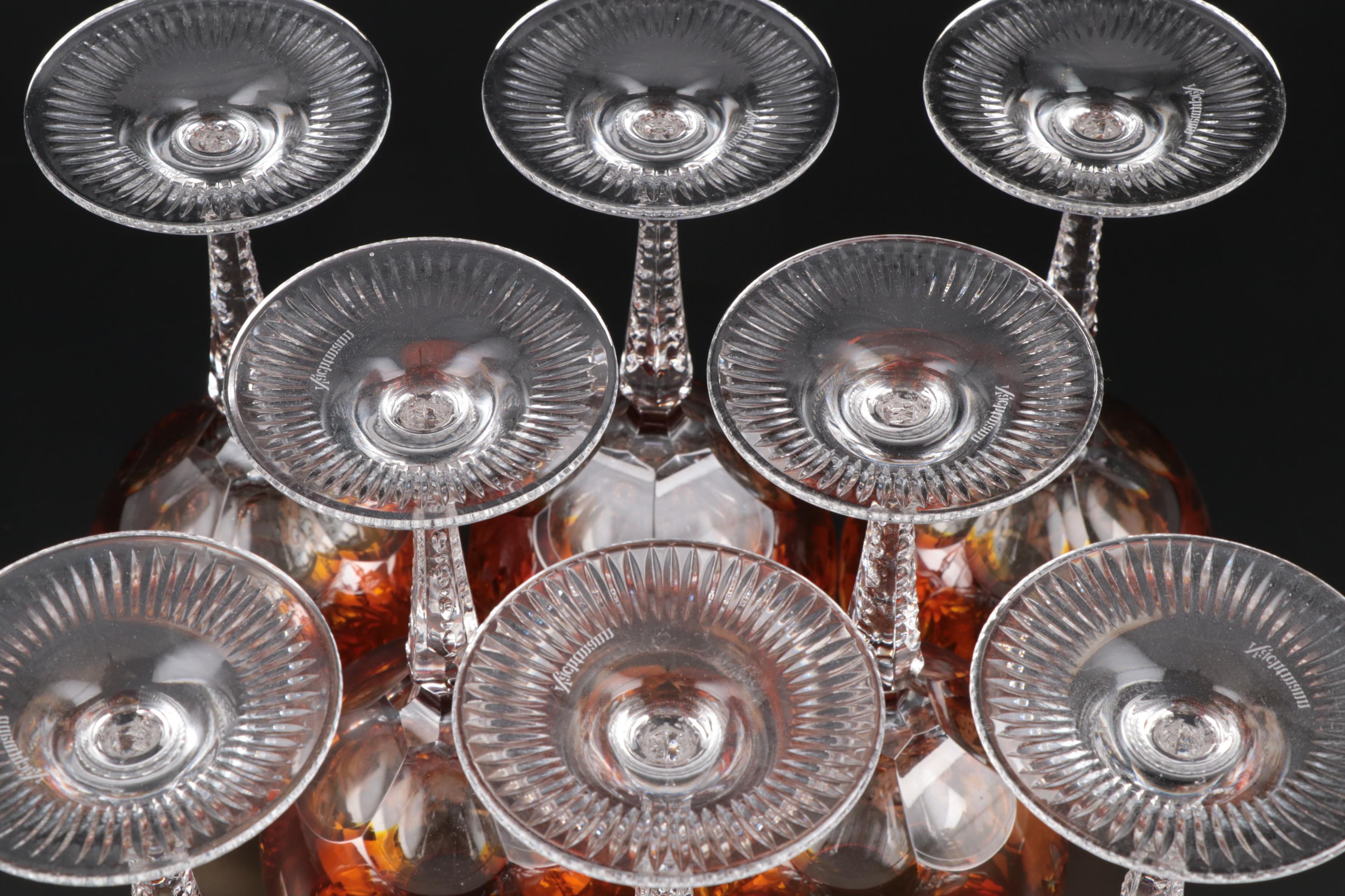 Nachtmann "Traube" Crystal Burgundy Wine Glasses, Mid to Late 20th Century
