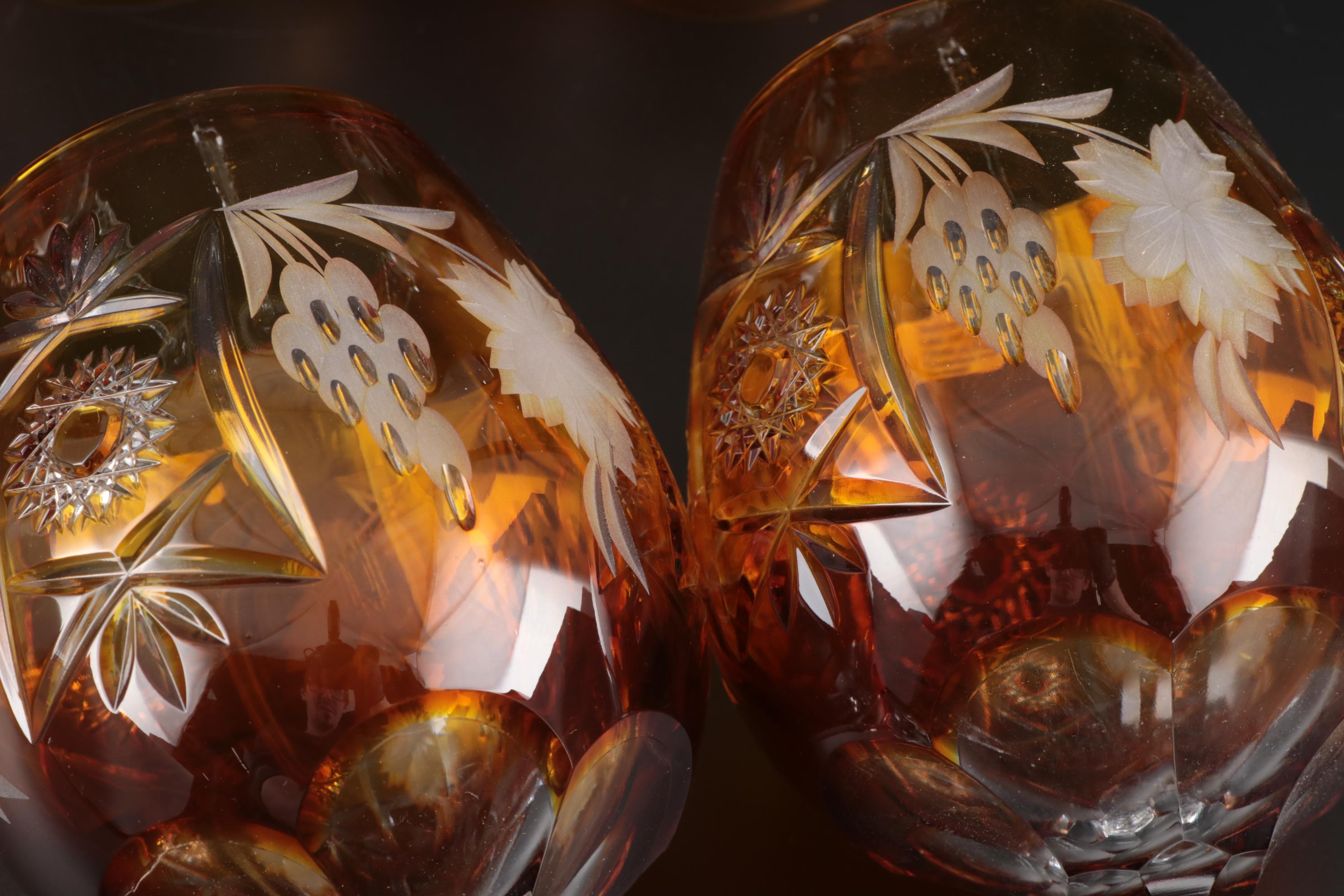 Nachtmann "Traube" Crystal Burgundy Wine Glasses, Mid to Late 20th Century