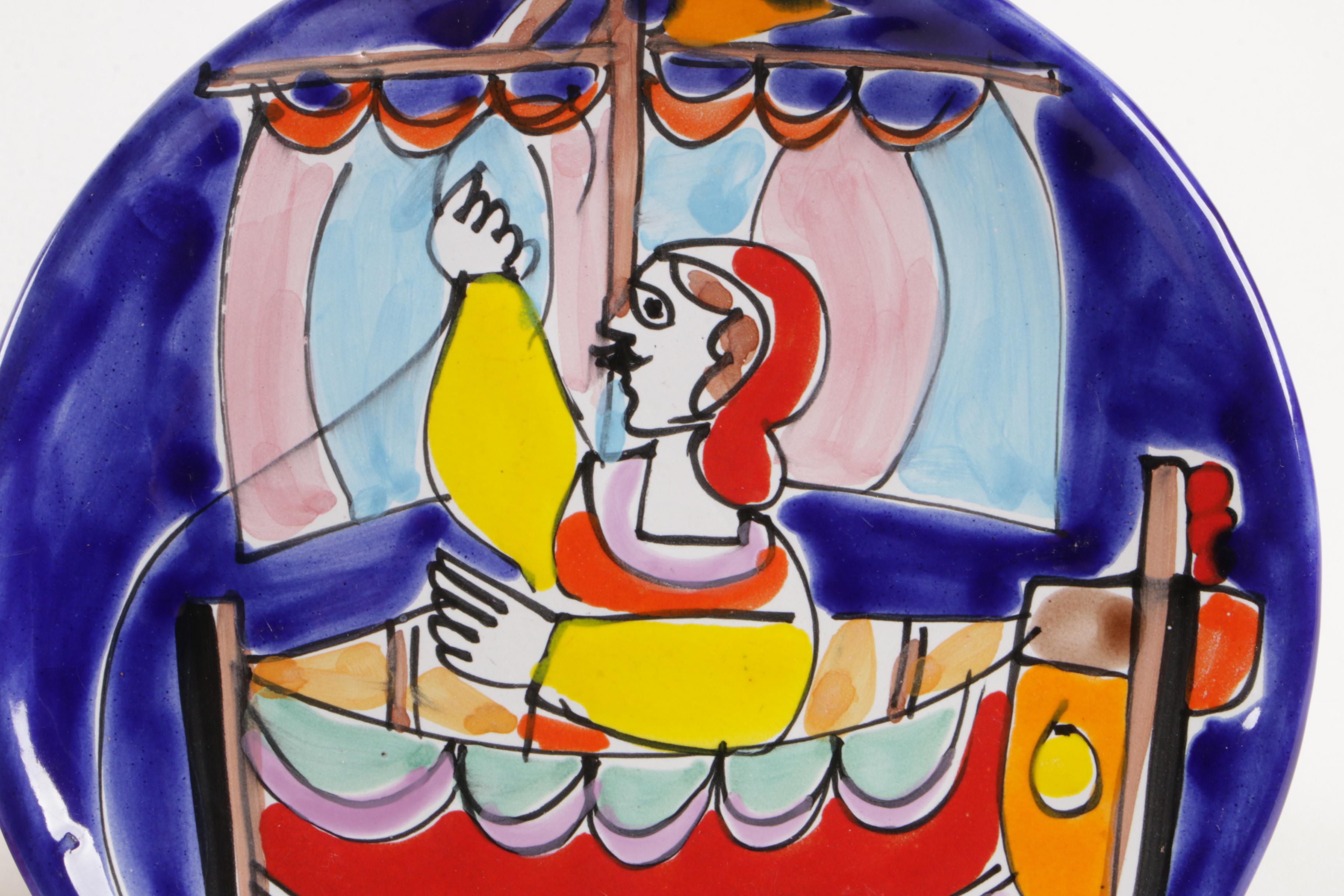 La Musa Sicilian Hand-Painted Folk Art Pottery Plates and Mugs