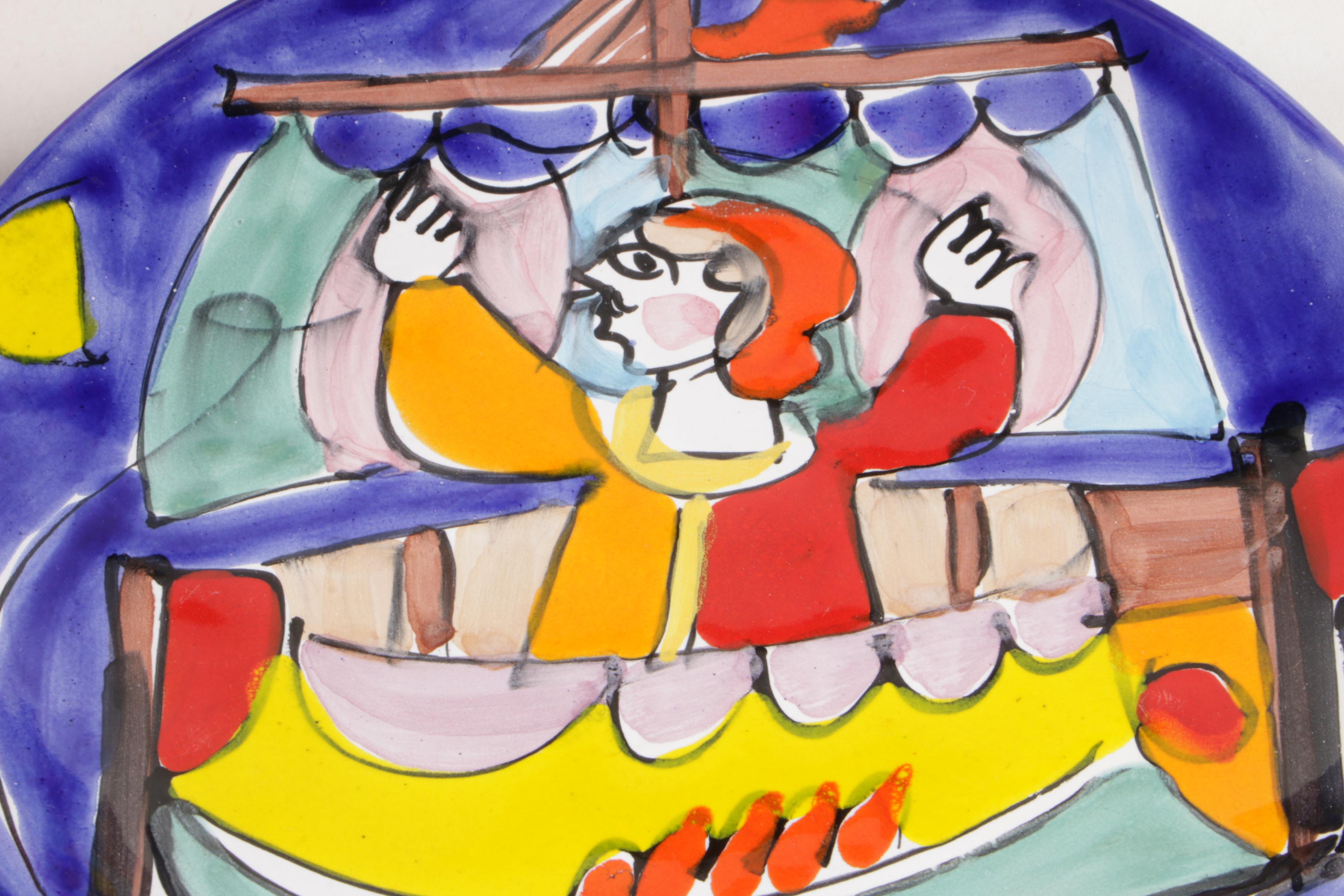 La Musa Sicilian Hand-Painted Folk Art Pottery Plates and Mugs