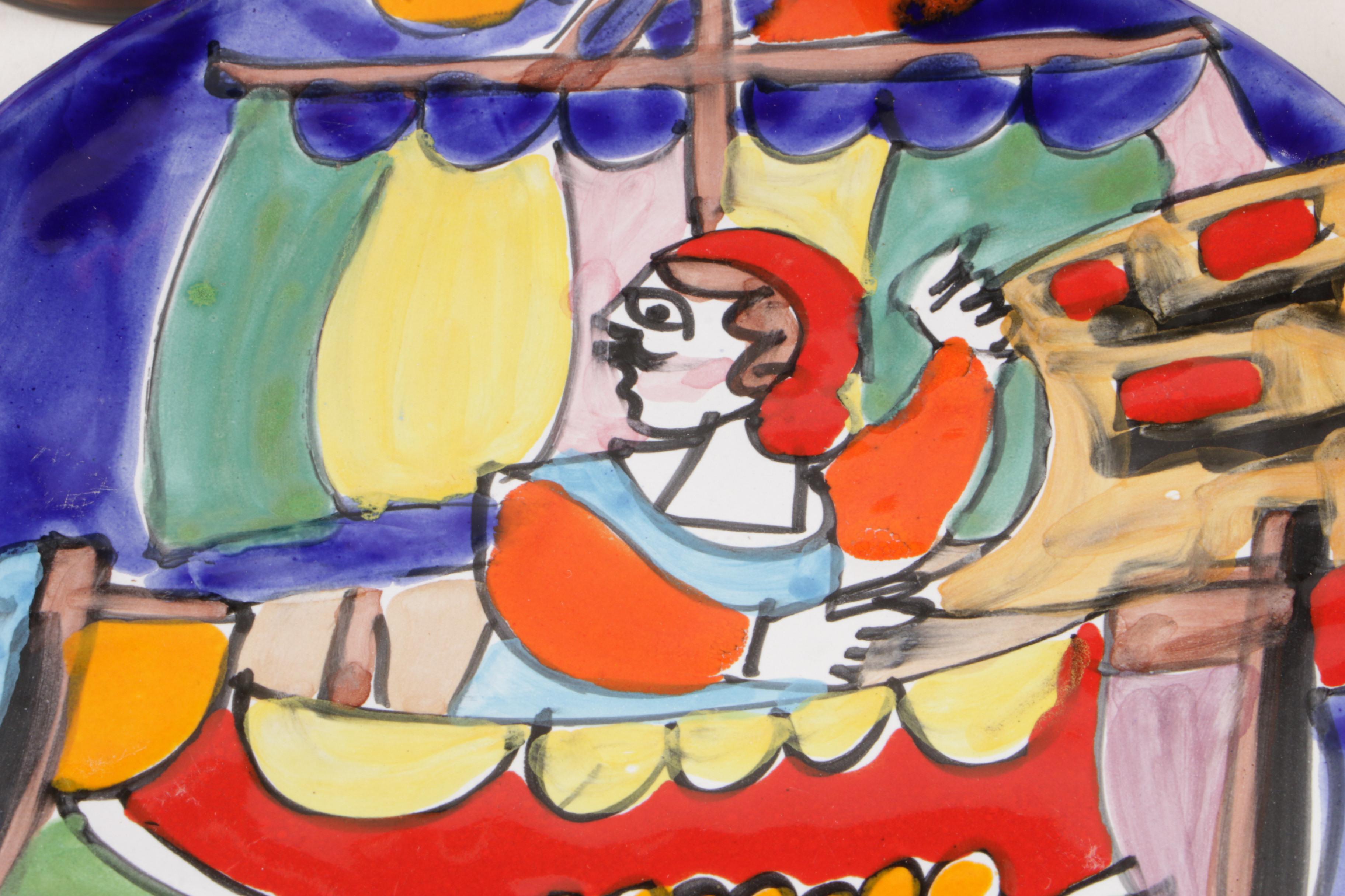 La Musa Sicilian Hand-Painted Folk Art Pottery Plates and Mugs