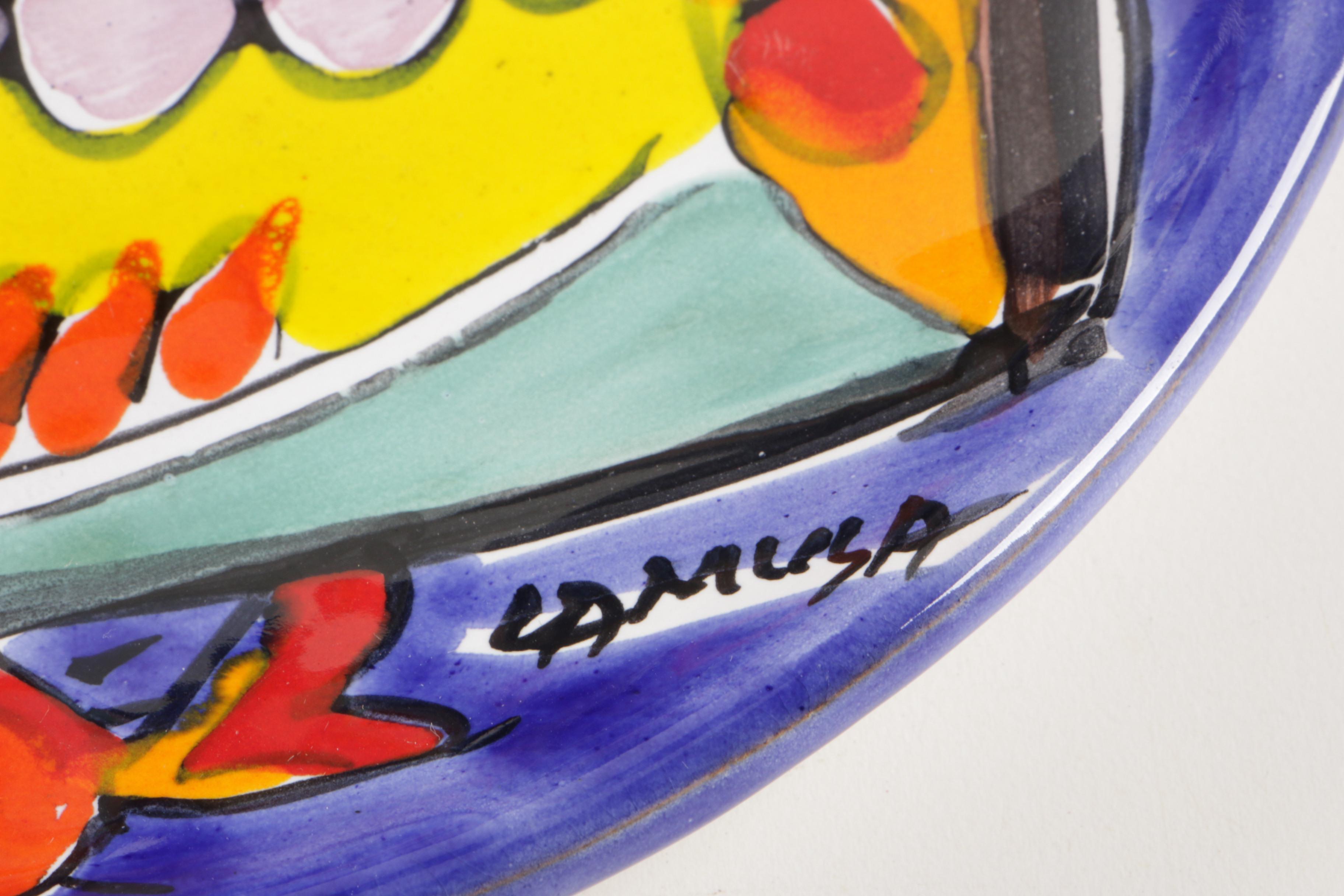 La Musa Sicilian Hand-Painted Folk Art Pottery Plates and Mugs