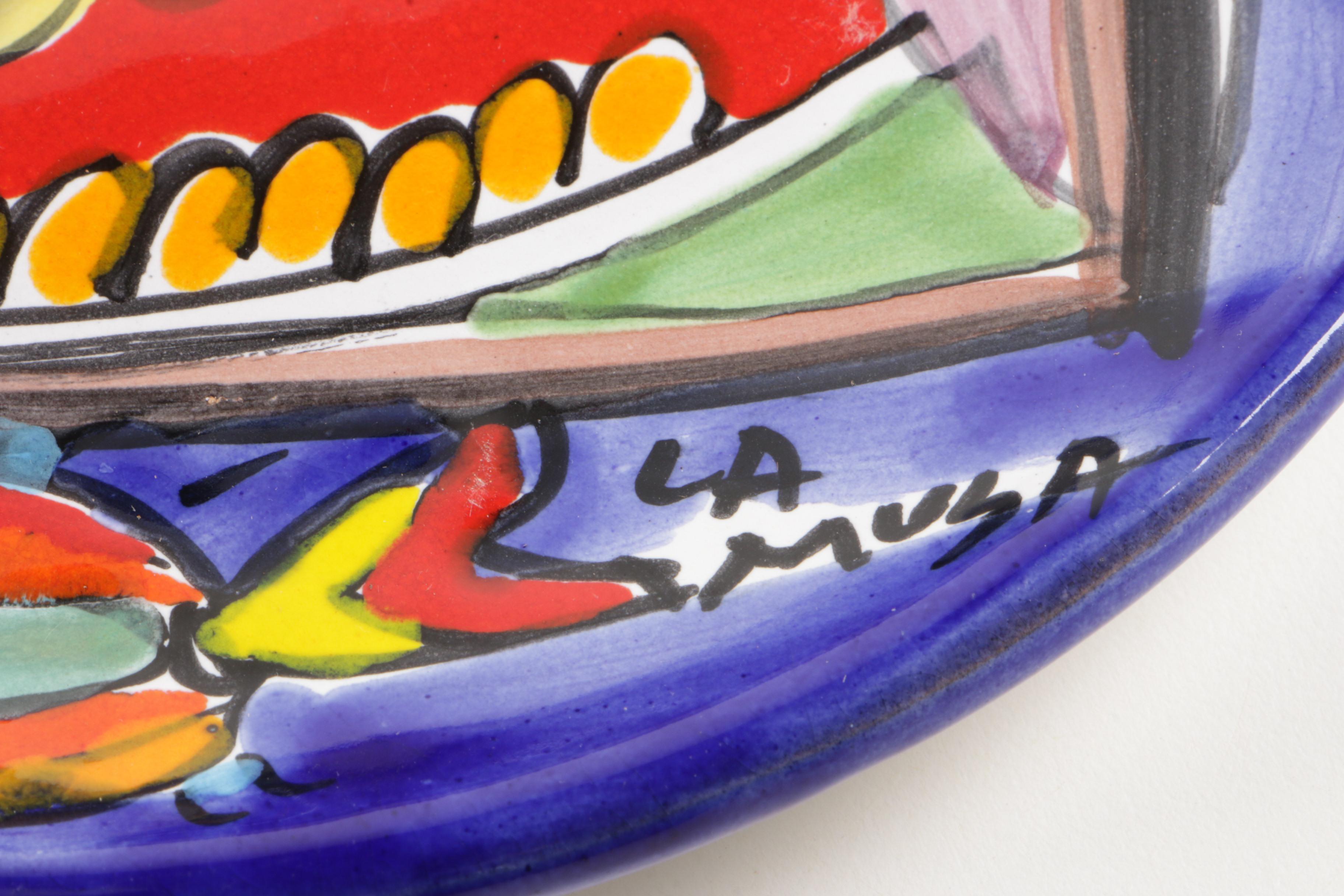 La Musa Sicilian Hand-Painted Folk Art Pottery Plates and Mugs