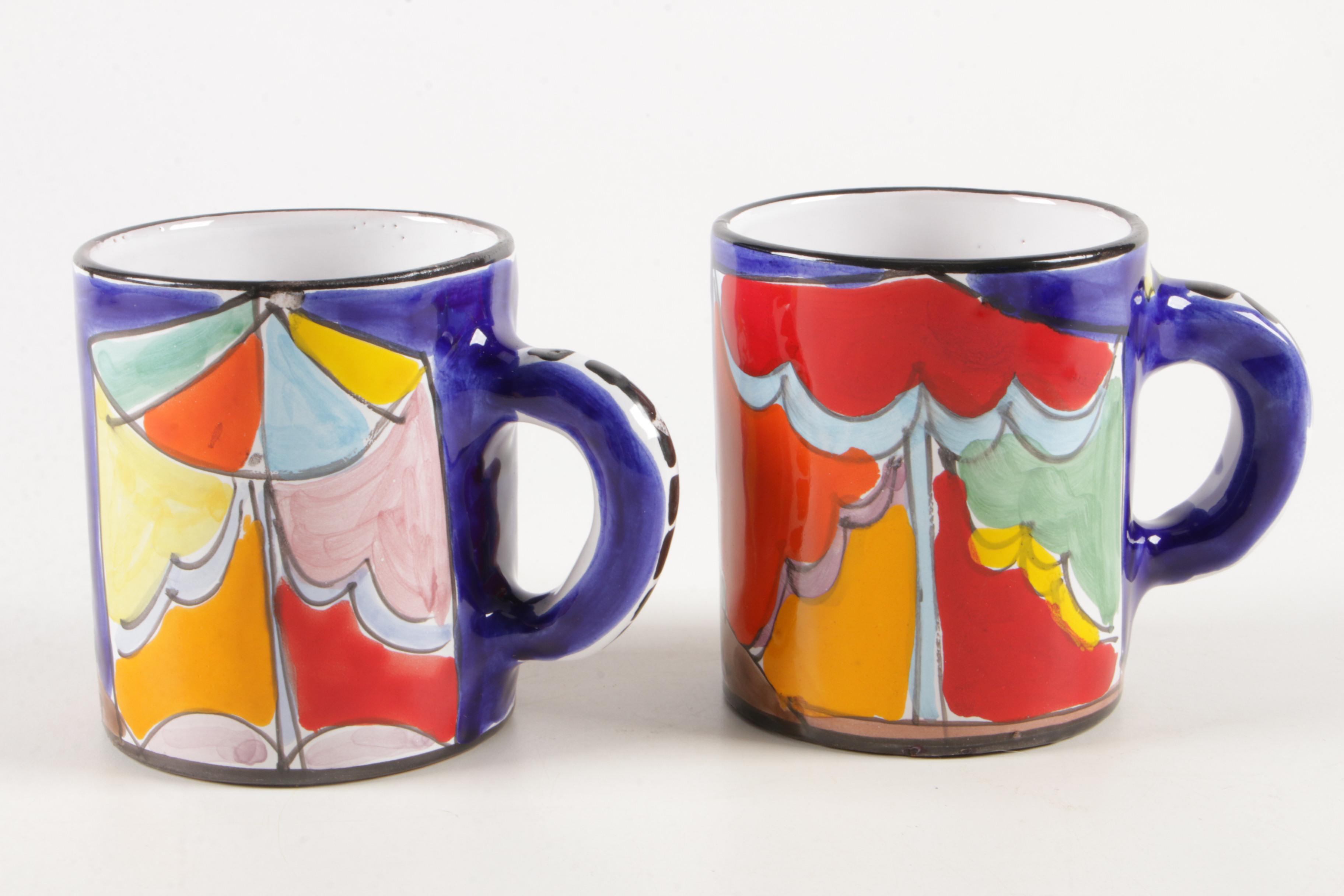 La Musa Sicilian Hand-Painted Folk Art Pottery Plates and Mugs